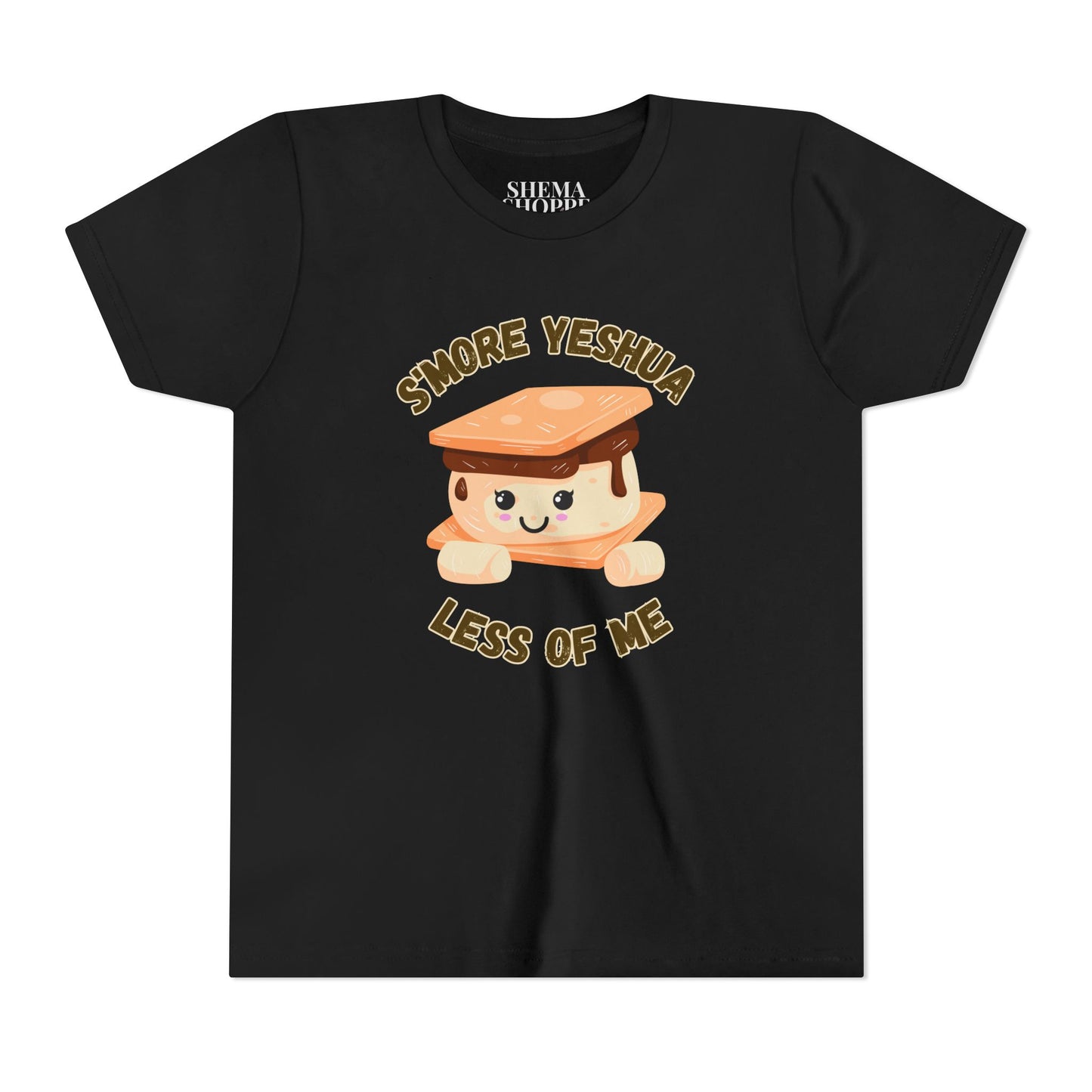 Youth T-Shirt - More Yeshua, Less of Me Shirt Cute S'mores for Sukkot