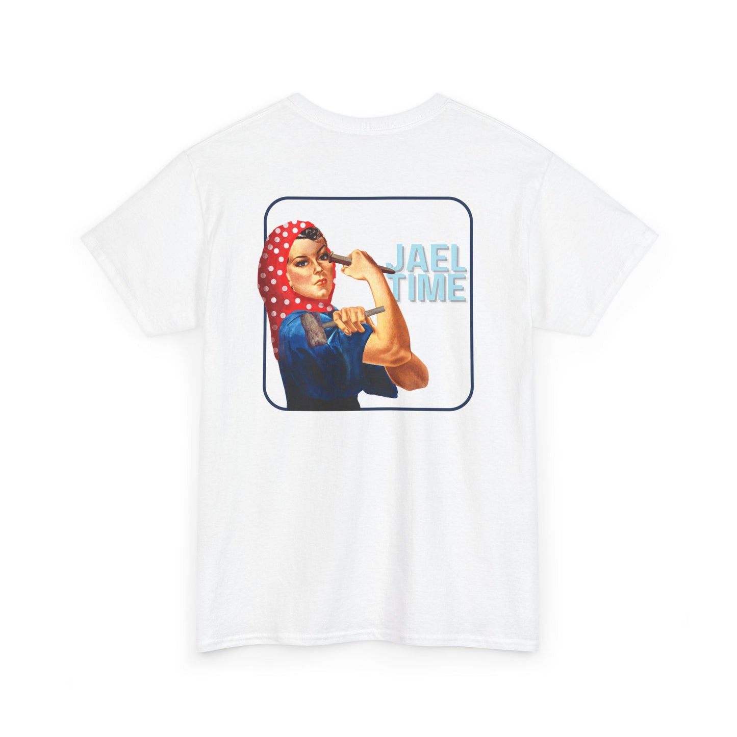 'Jael Time' Humorous Bible Story T-Shirt with Tent Peg and Hammer Design Cotton Tee