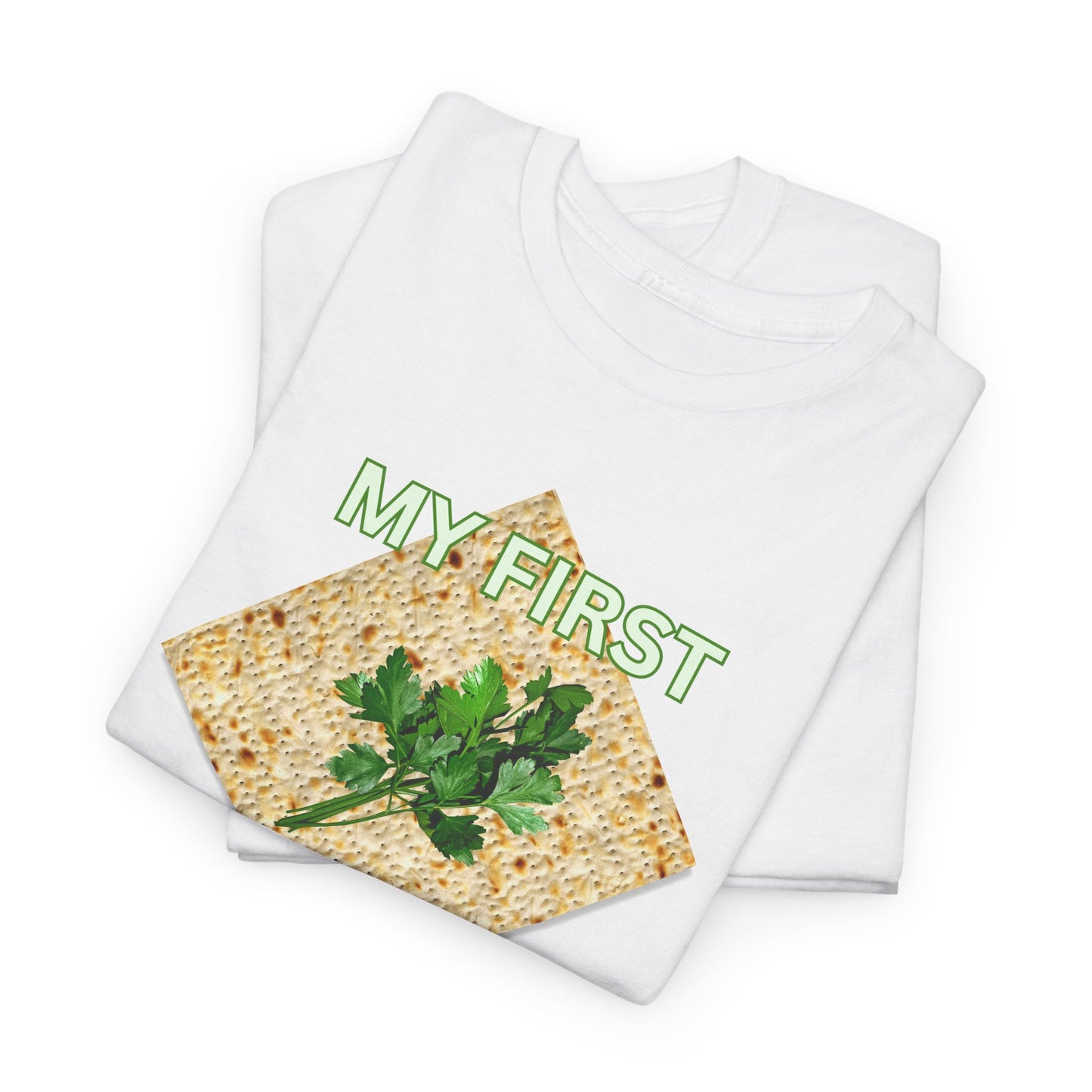 Adults My First Passover T‑Shirt — Seder Matzo & Parsley Pesach Tee