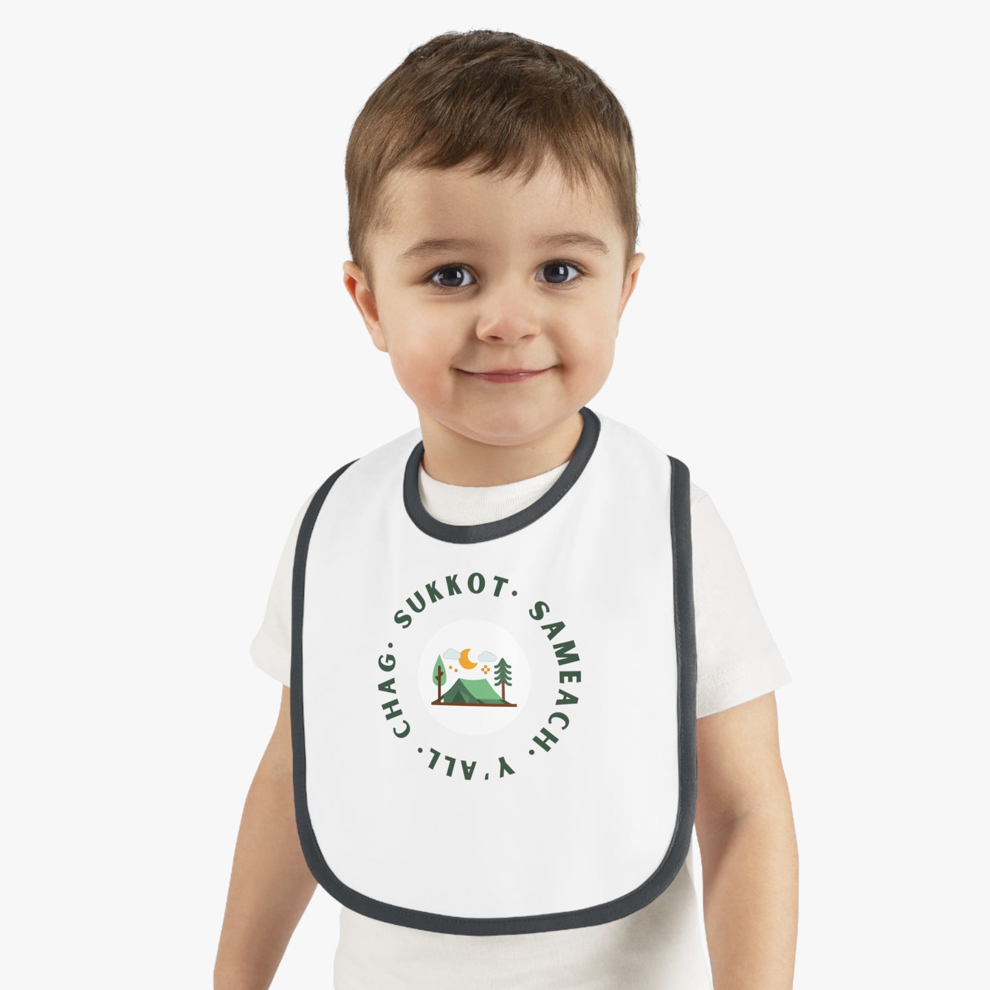 Chag Sukkot Y'all Baby Contrast Trim Jersey Bib