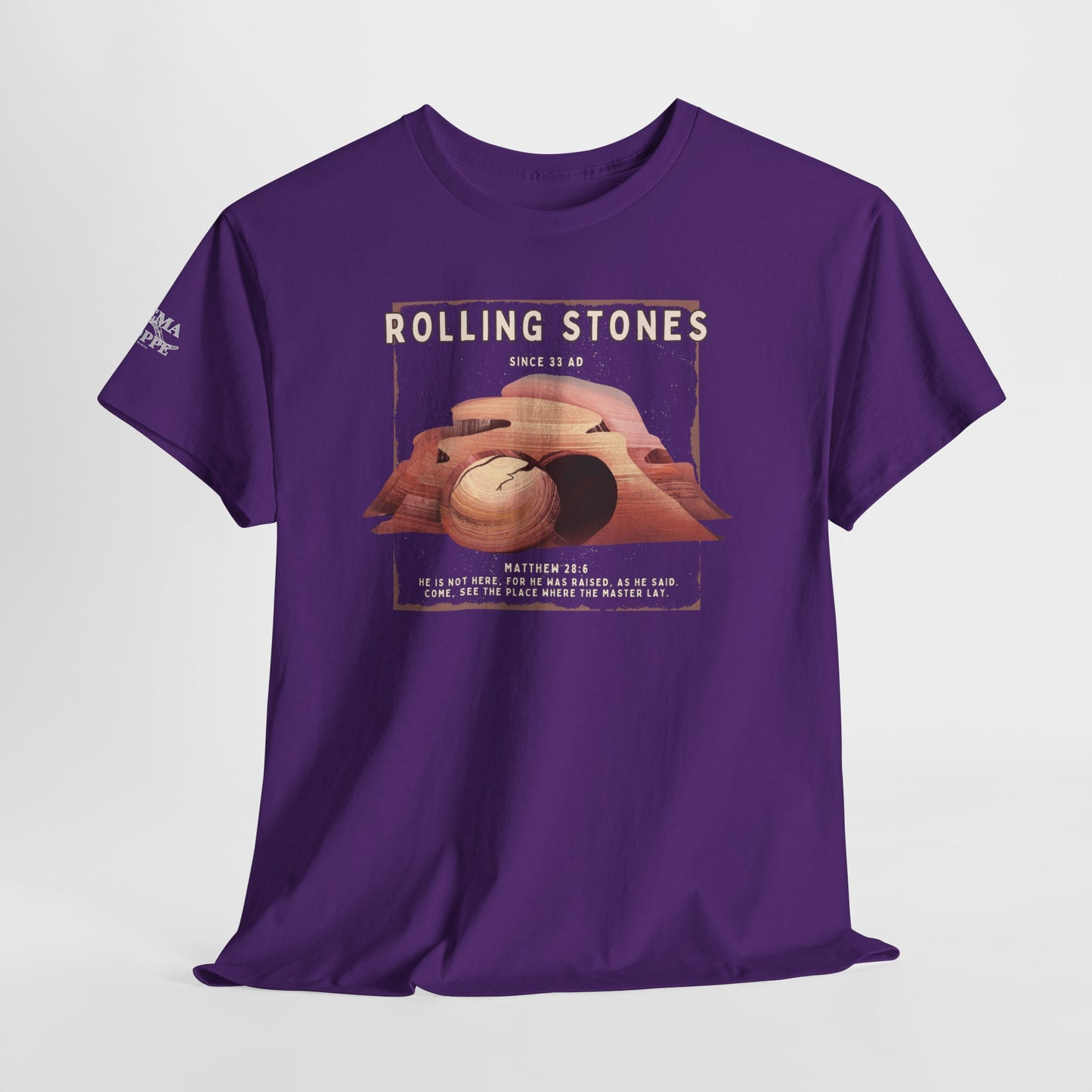 Rolling Stones Since 33 AD Biblical Graphic Tee — "Hebrew Hahas" Vintage Faith Shirt