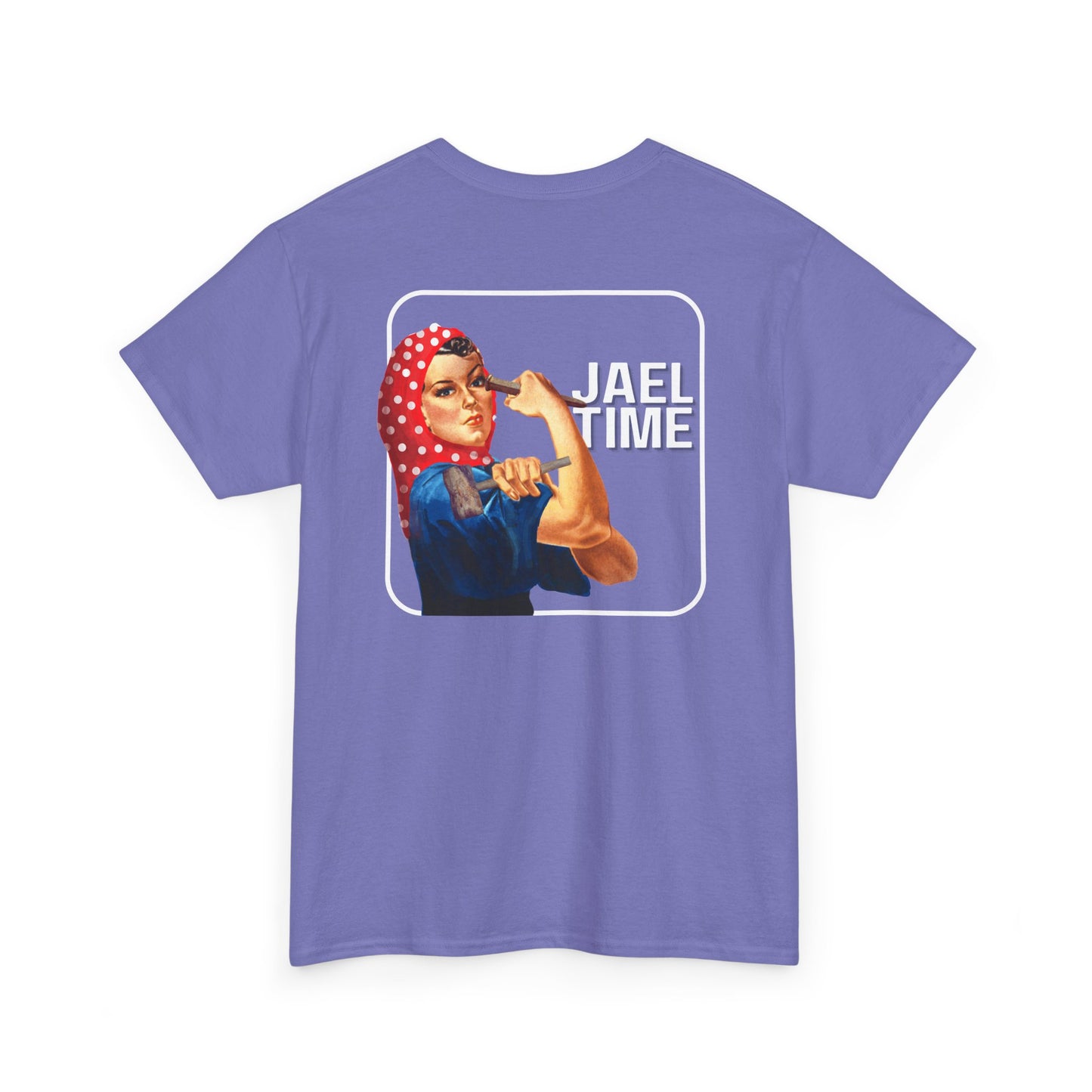 'Jael Time' Humorous Bible Story T-Shirt with Tent Peg and Hammer Design Cotton Tee