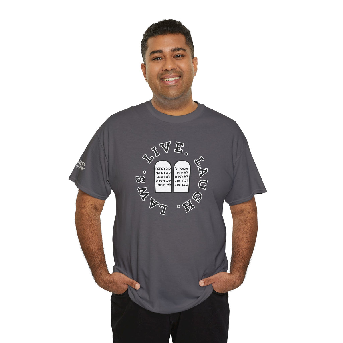Live Laugh Laws T‑Shirt — Legal Humor Tee with Open Book Graphic