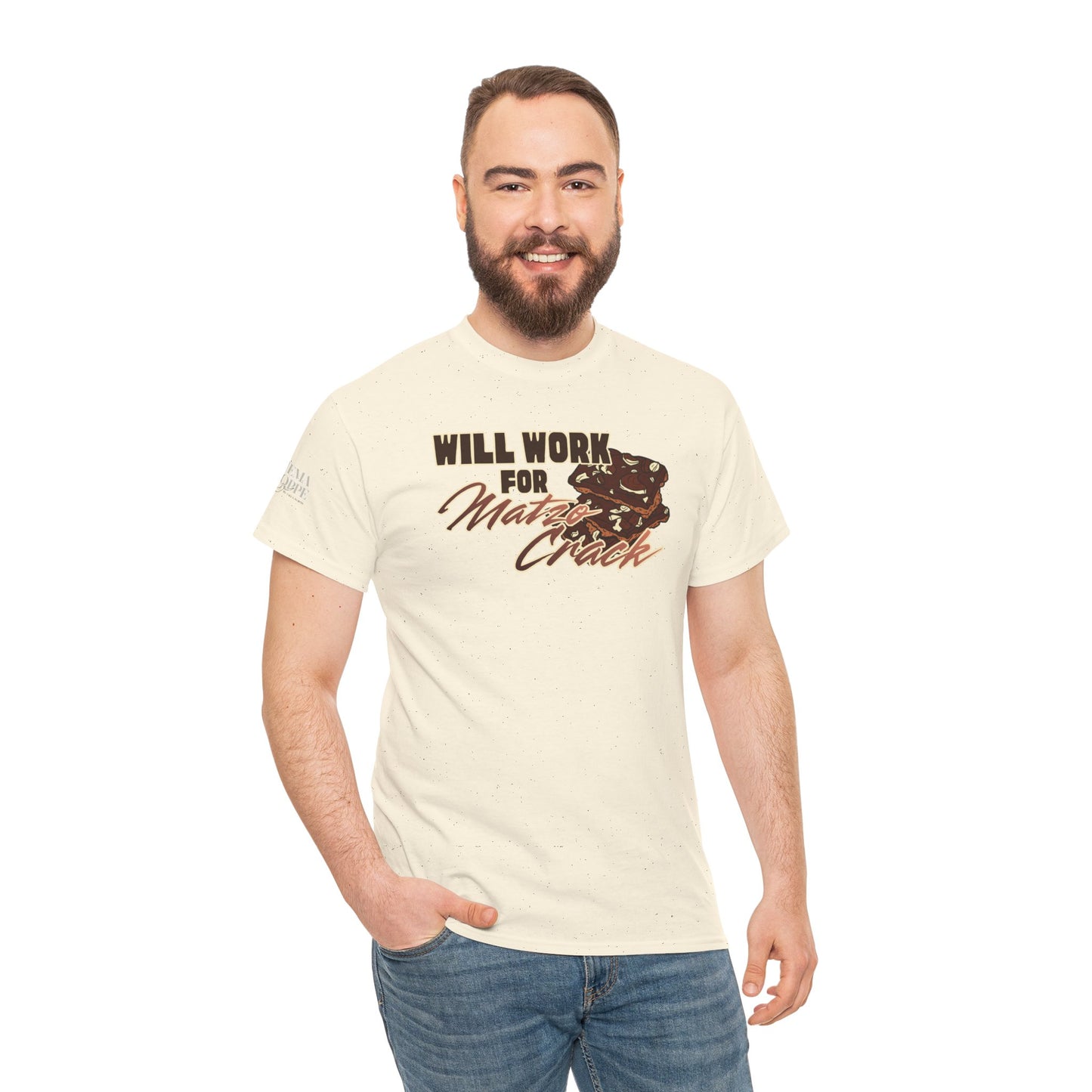 Will Work for Matzo Crack Funny Passover Unleavened Bread T‑Shirt