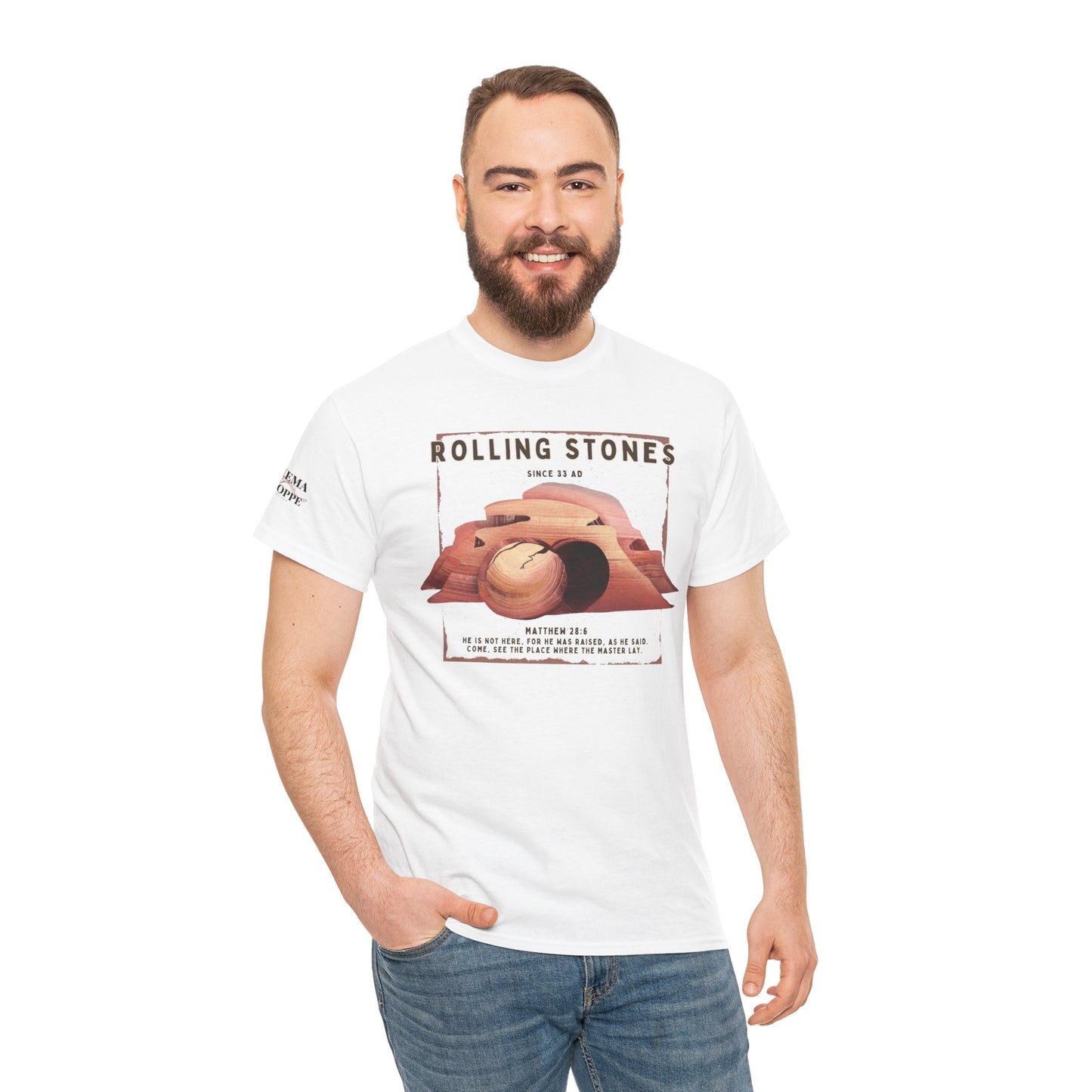Rolling Stones Since 33 AD Biblical Graphic Tee — "Hebrew Hahas" Vintage Faith Shirt