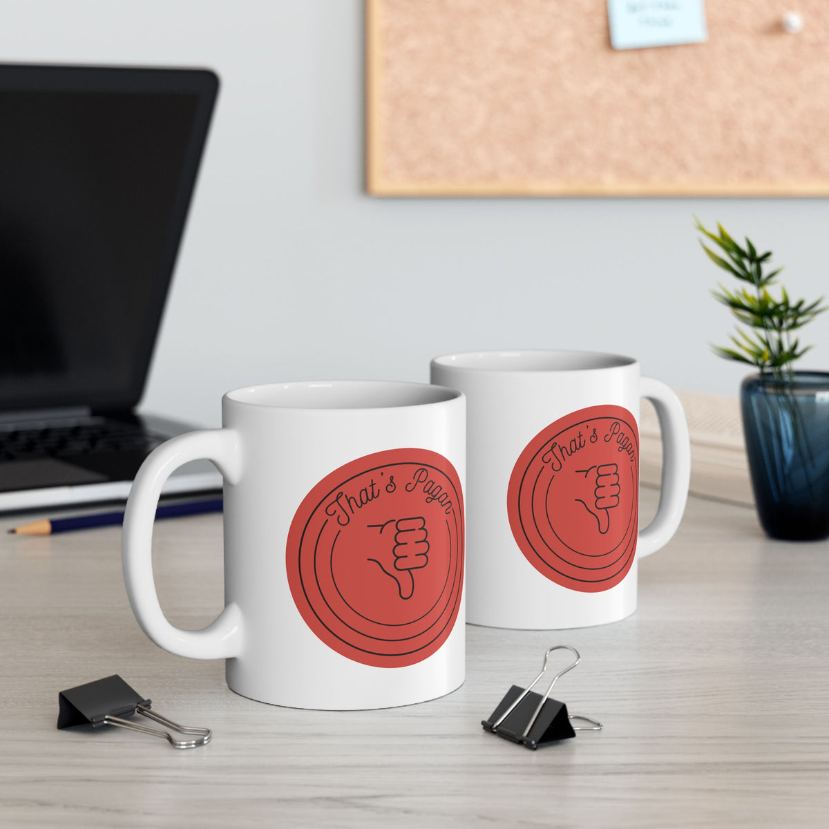 That's Pagan Funny Ceramic Mug – Red Minimalist Coffee Cup