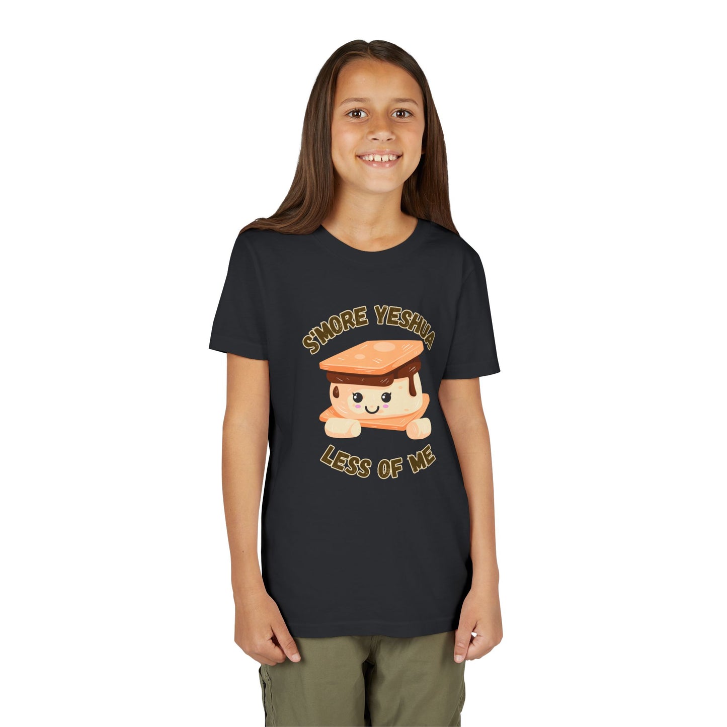 Youth T-Shirt - More Yeshua, Less of Me Shirt Cute S'mores for Sukkot