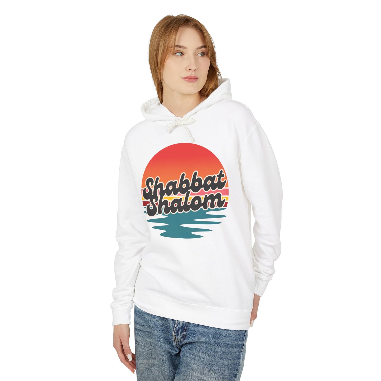 Shabbat Shalom Hoodie, Lightweight Hooded Sweatshirt, Unisex Spiritual Apparel, Torah Life, Cozy Shabbat Wear