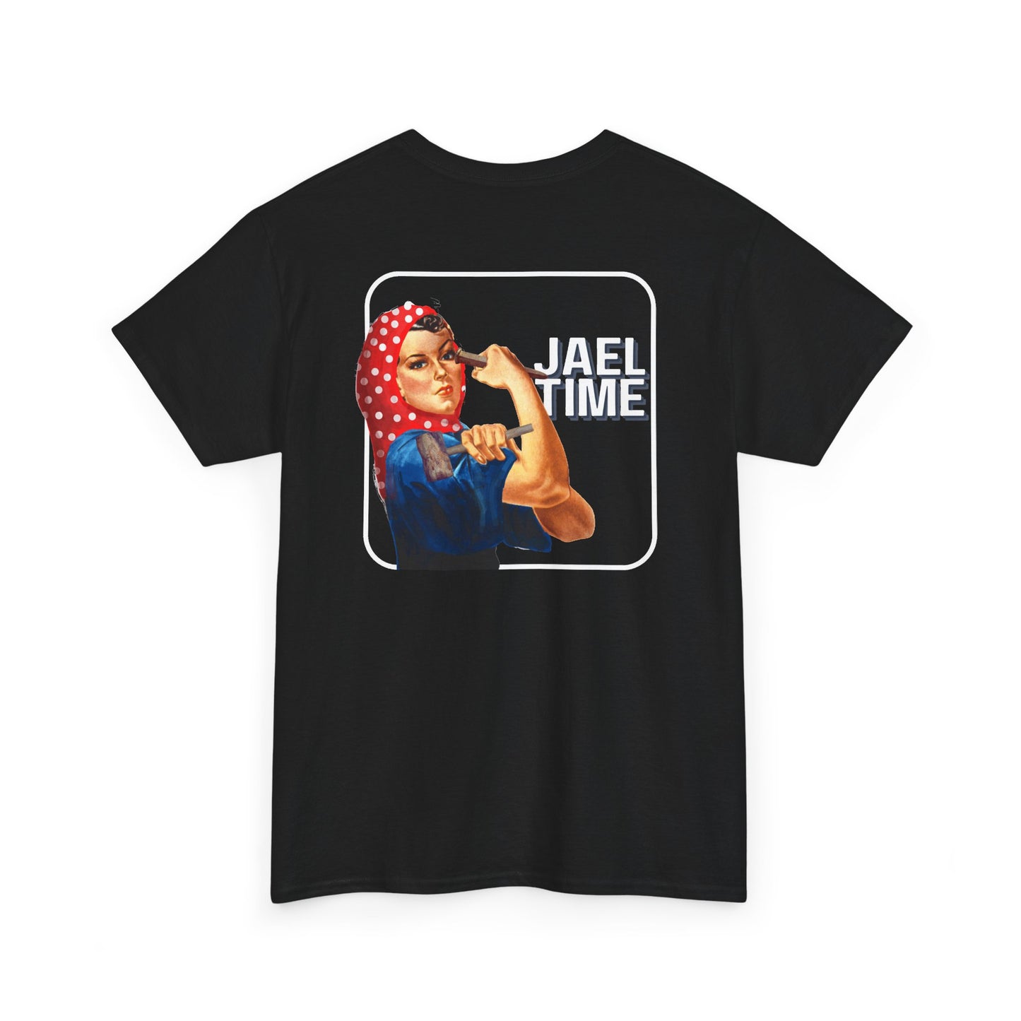 'Jael Time' Humorous Bible Story T-Shirt with Tent Peg and Hammer Design Cotton Tee