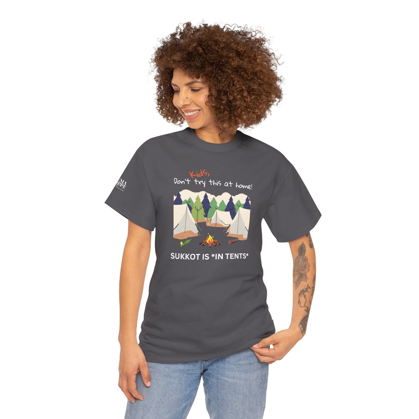 Kids, Don't Try This At Home Sukkot Shirt (dark colors)