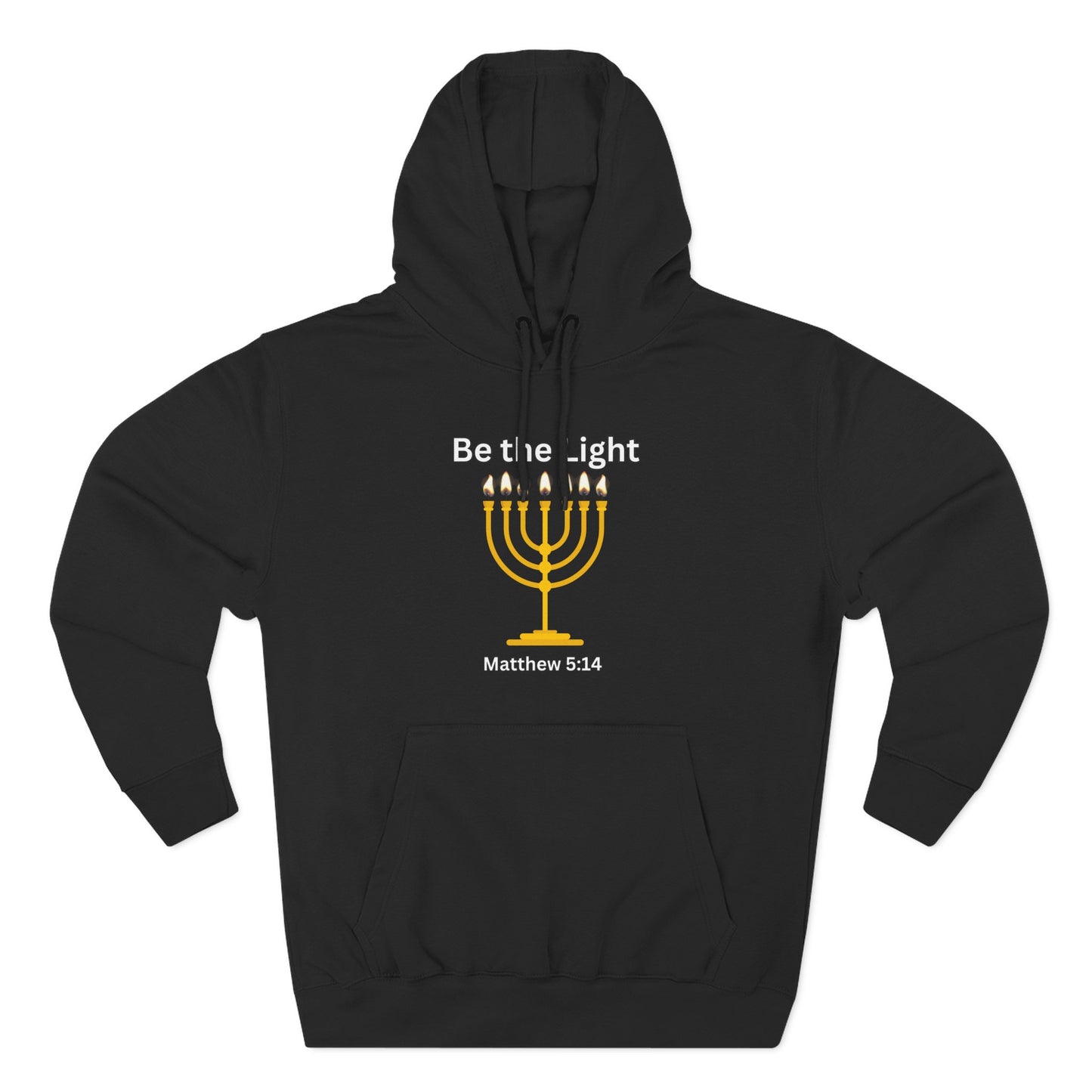 Be The Light Menorah Three-Panel Fleece Hoodie