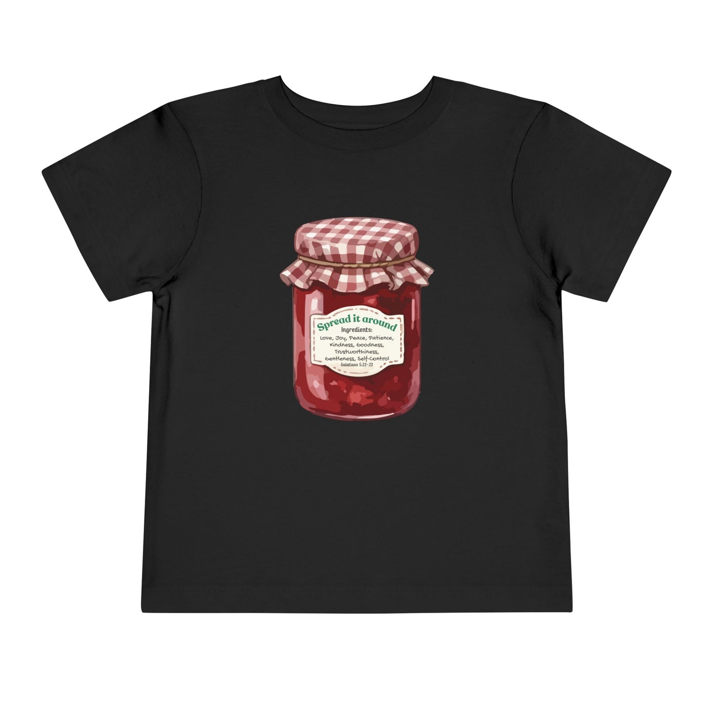 Fruit Of The Spirit "Spread it around" Jam Jar Toddler Tee — Cute Fruit Preserves Graphic Shirt For Bible Kids