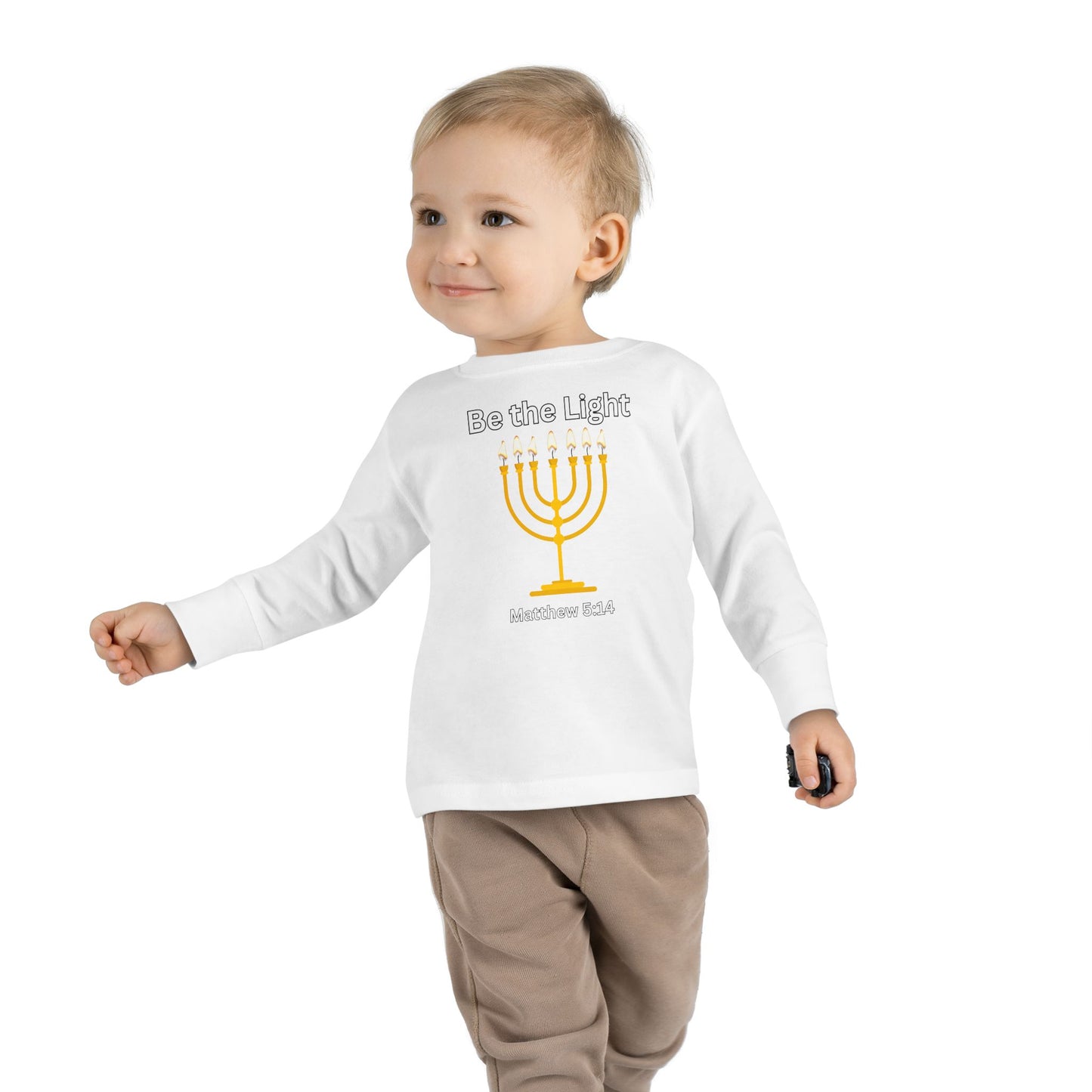 Be the Light Menorah Toddler Long Sleeve Tee