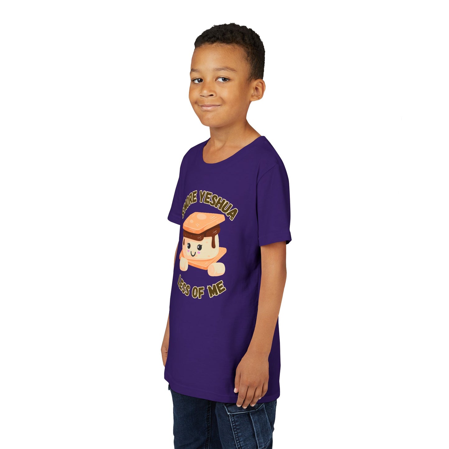 Youth T-Shirt - More Yeshua, Less of Me Shirt Cute S'mores for Sukkot