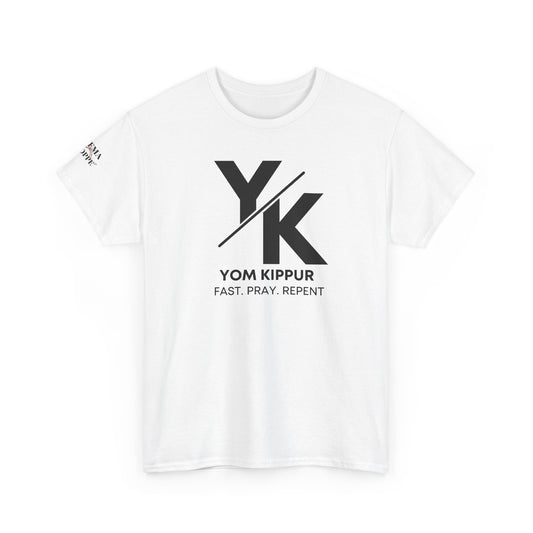 Yom Kippur Tee - "YK" Logo with "Fast. Pray. Repent." Set-Apart Biblical Day of Atonement T-Shirt