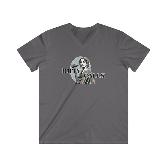 Duty Calls Fitted V-Neck Tee - Inspirational Casual Shirt