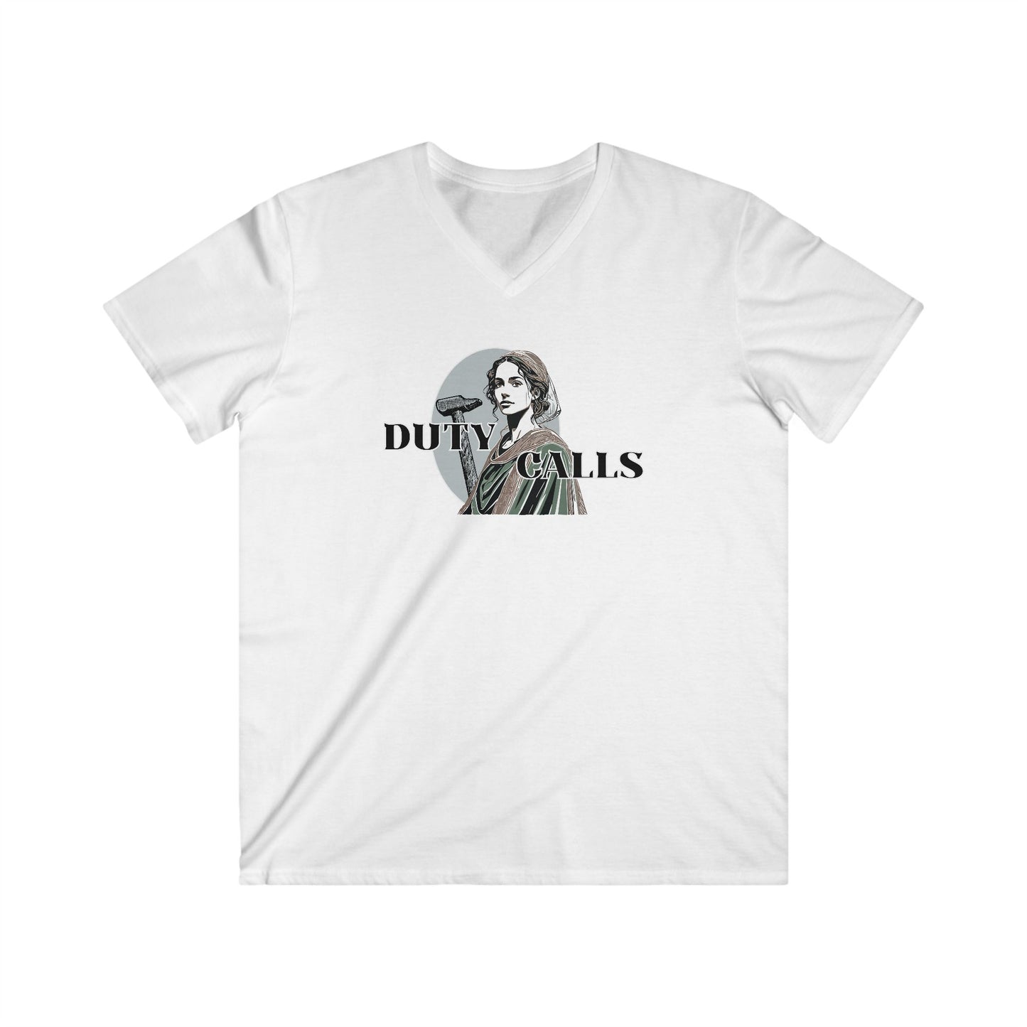 Duty Calls Fitted V-Neck Tee - Inspirational Casual Shirt