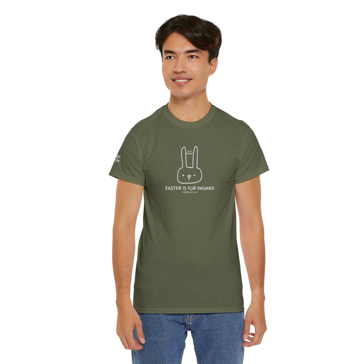 Silly Rabbit, Easter Is for Pagans Cotton T-Shirt — Ezekiel 8 Biblical Truth Tee