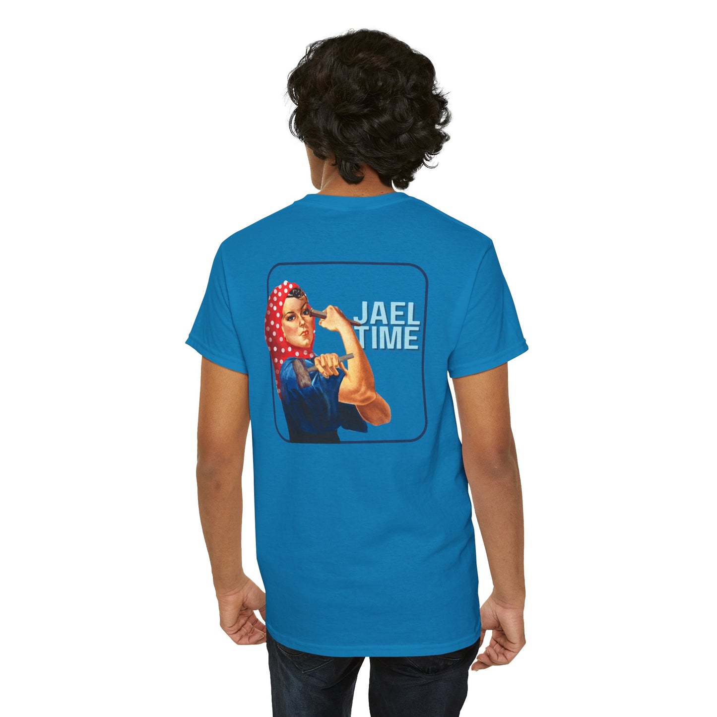 'Jael Time' Humorous Bible Story T-Shirt with Tent Peg and Hammer Design Cotton Tee