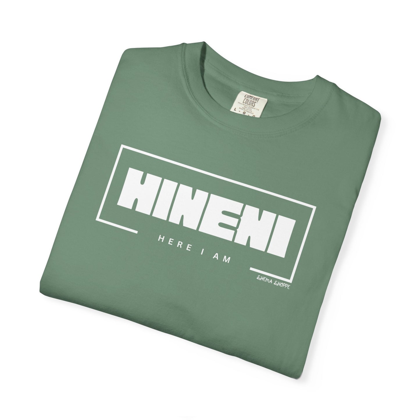 Hineni Hebrew Unisex T-Shirt - Here I am Comfort Color Cotton Shirt