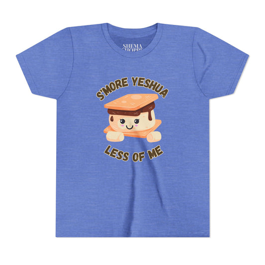 Youth T-Shirt - More Yeshua, Less of Me Shirt Cute S'mores for Sukkot