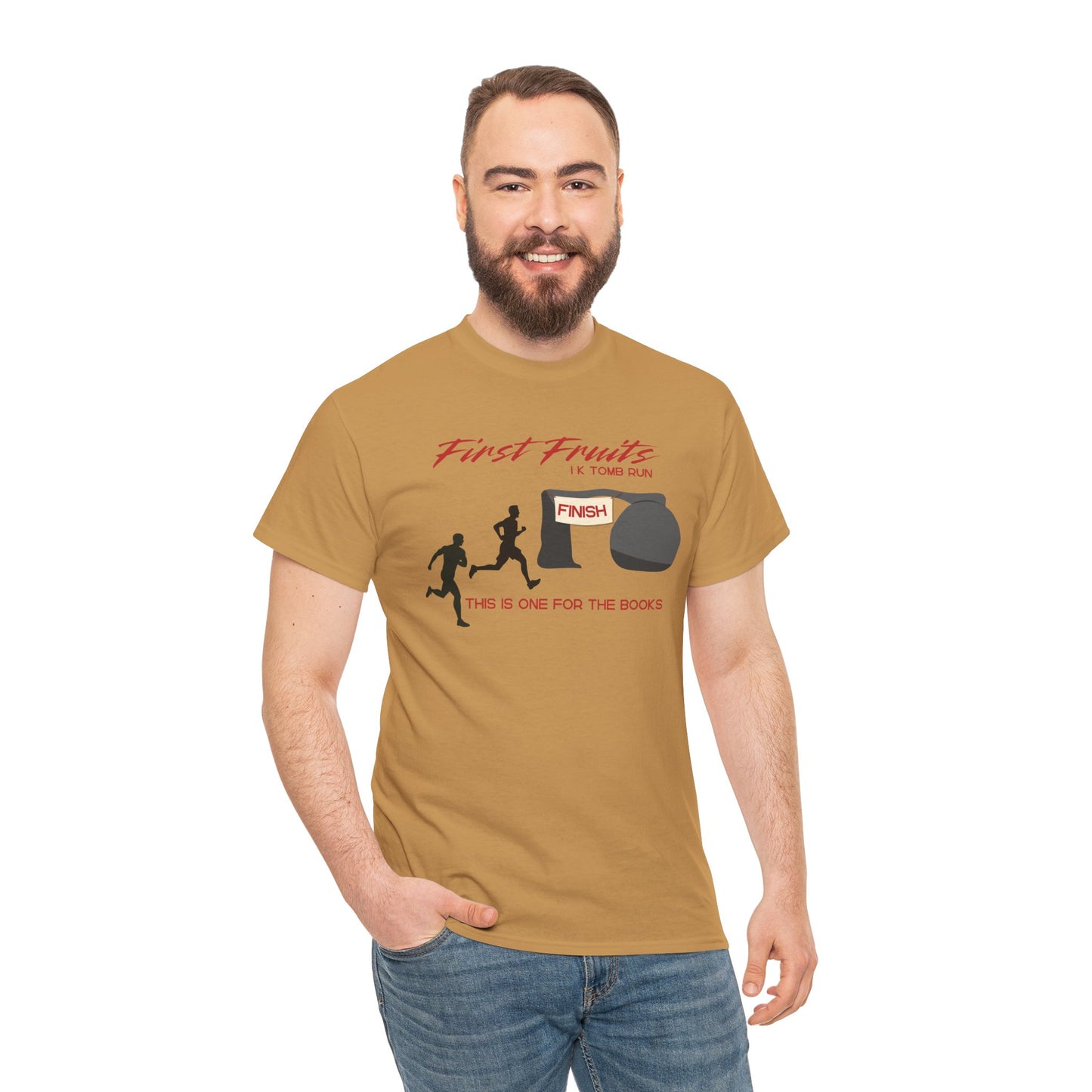 First Fruits 1k Tomb Run Unisex Tee - Funny Biblical Design