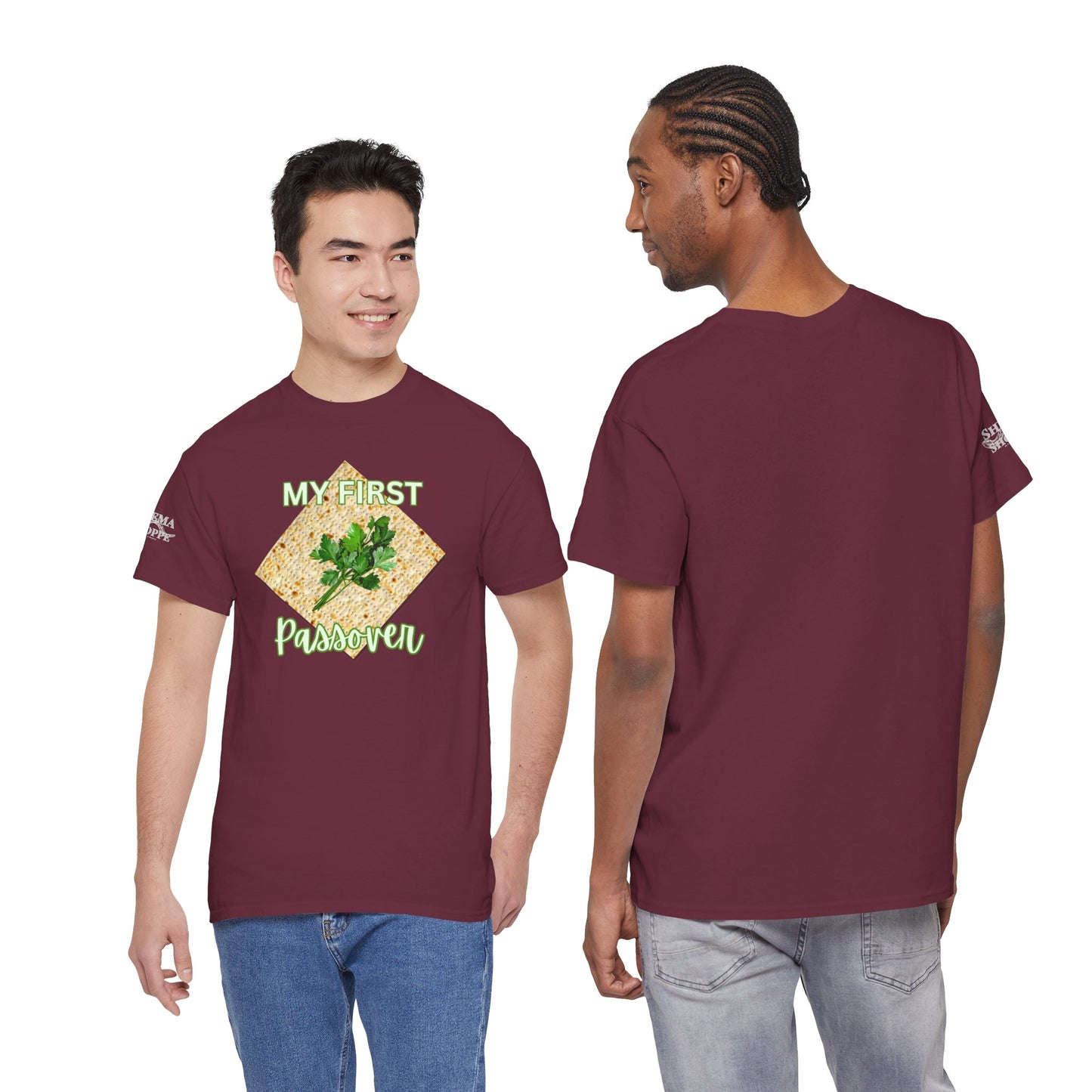 Adults My First Passover T‑Shirt — Seder Matzo & Parsley Pesach Tee