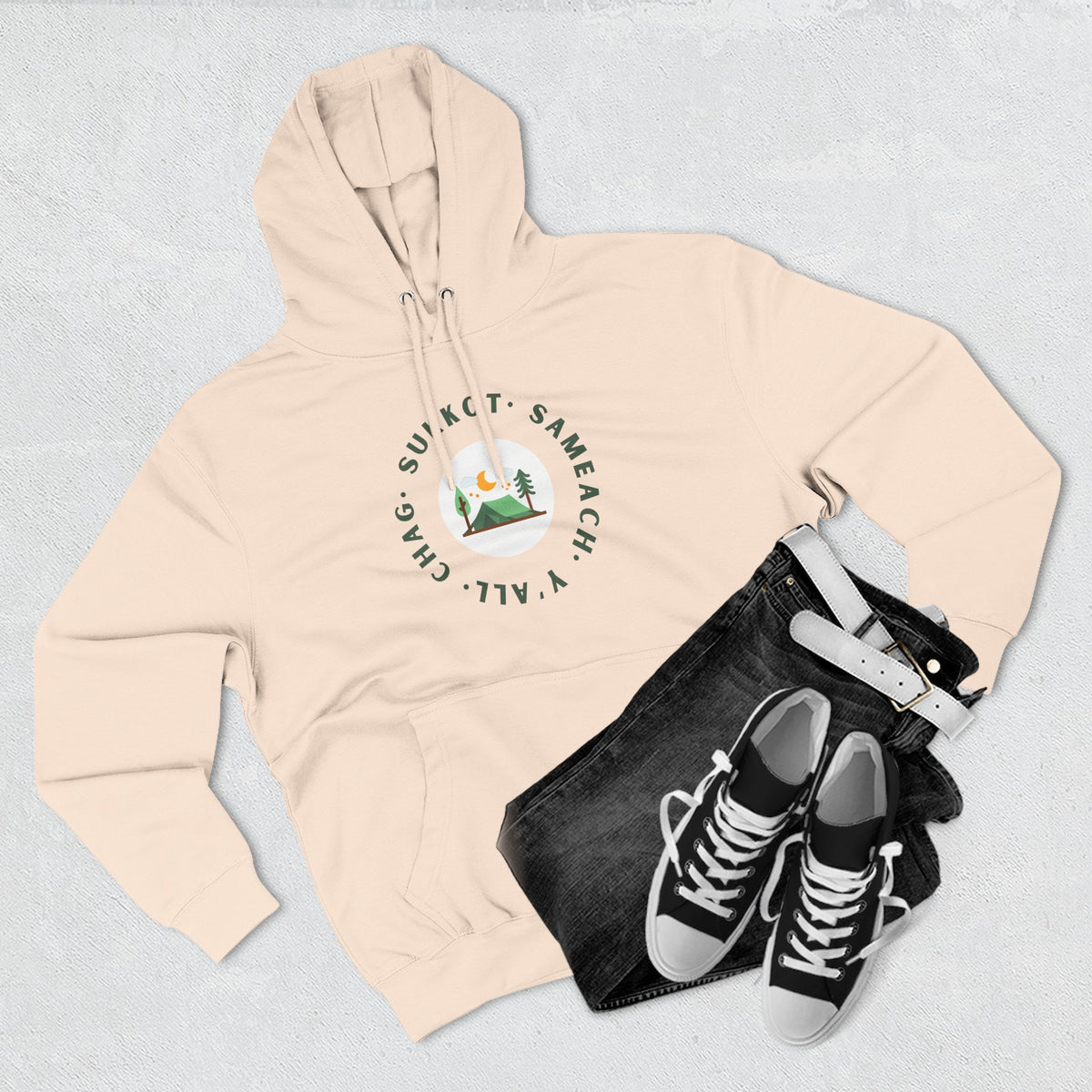 Chag Sukkot Three-Panel Fleece Hoodie