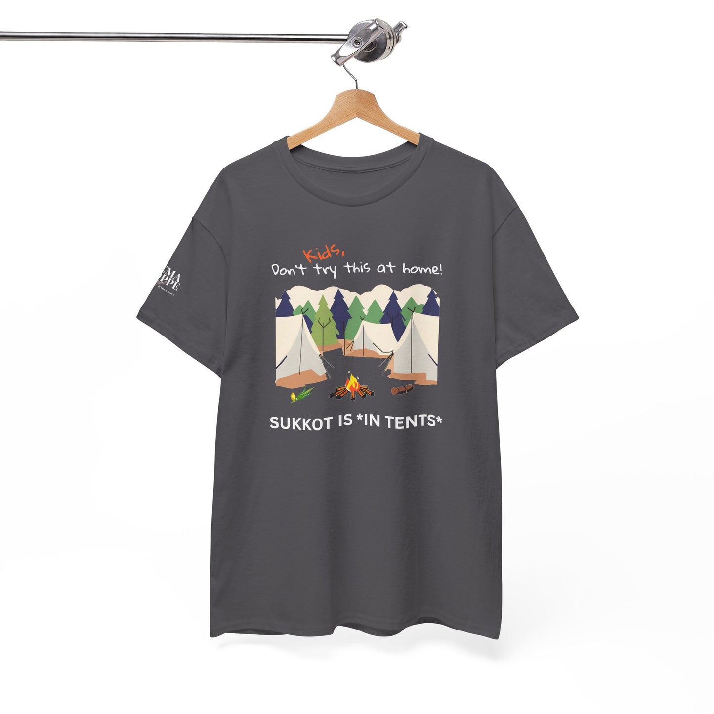 Kids, Don't Try This At Home Sukkot Shirt (dark colors)