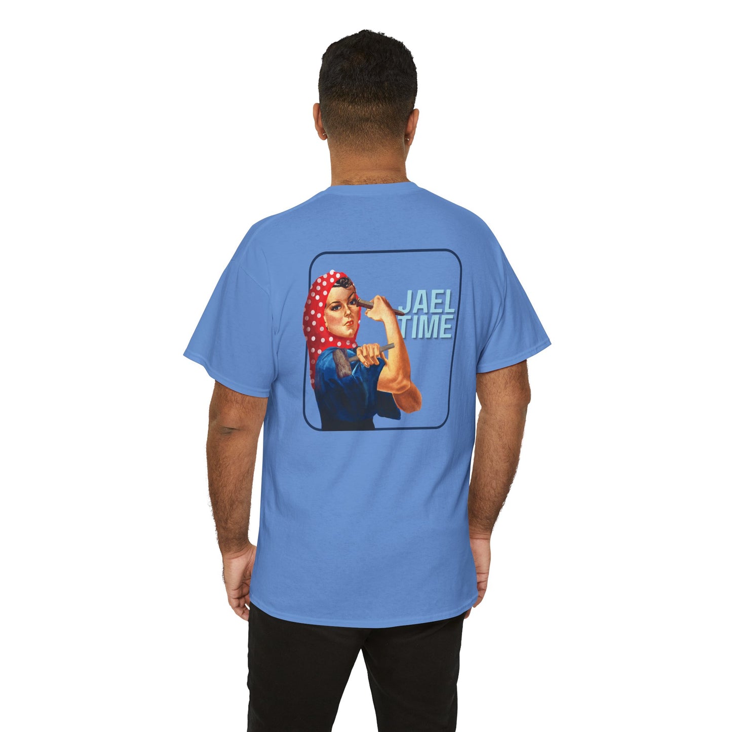 'Jael Time' Humorous Bible Story T-Shirt with Tent Peg and Hammer Design Cotton Tee