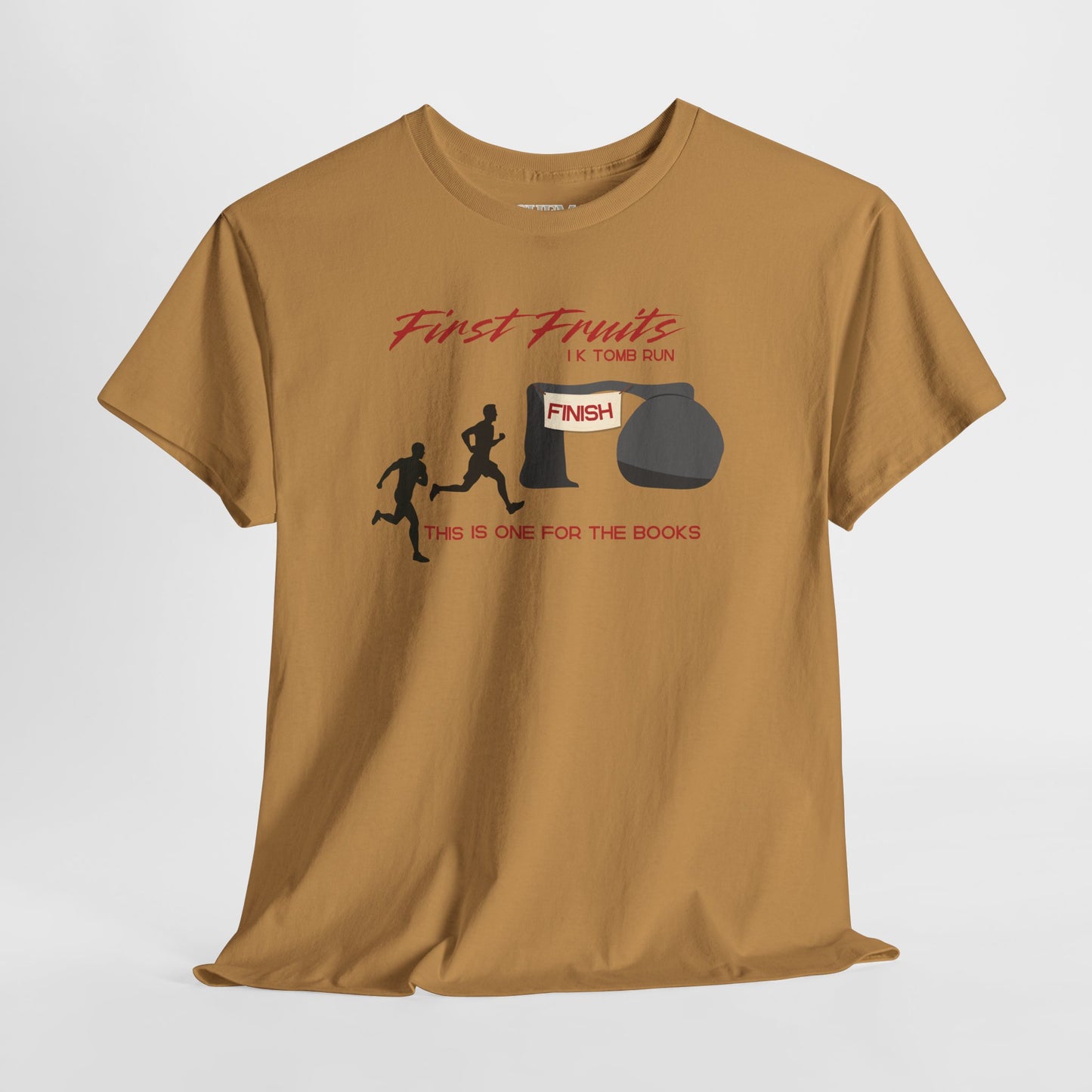 First Fruits 1k Tomb Run Unisex Tee - Funny Biblical Design
