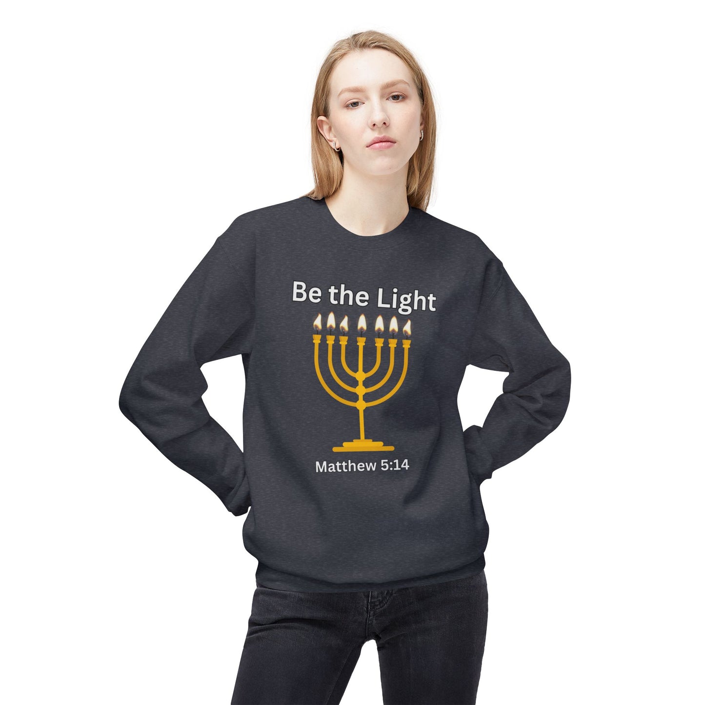 Be The Light Unisex Midweight Softstyle Fleece Crewneck Sweatshirt