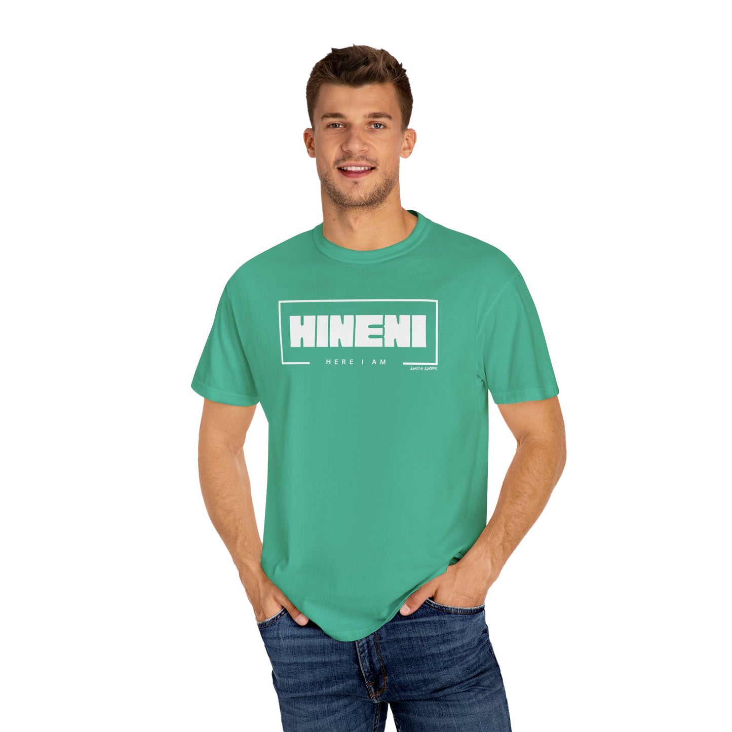 Hineni Hebrew Unisex T-Shirt - Here I am Comfort Color Cotton Shirt