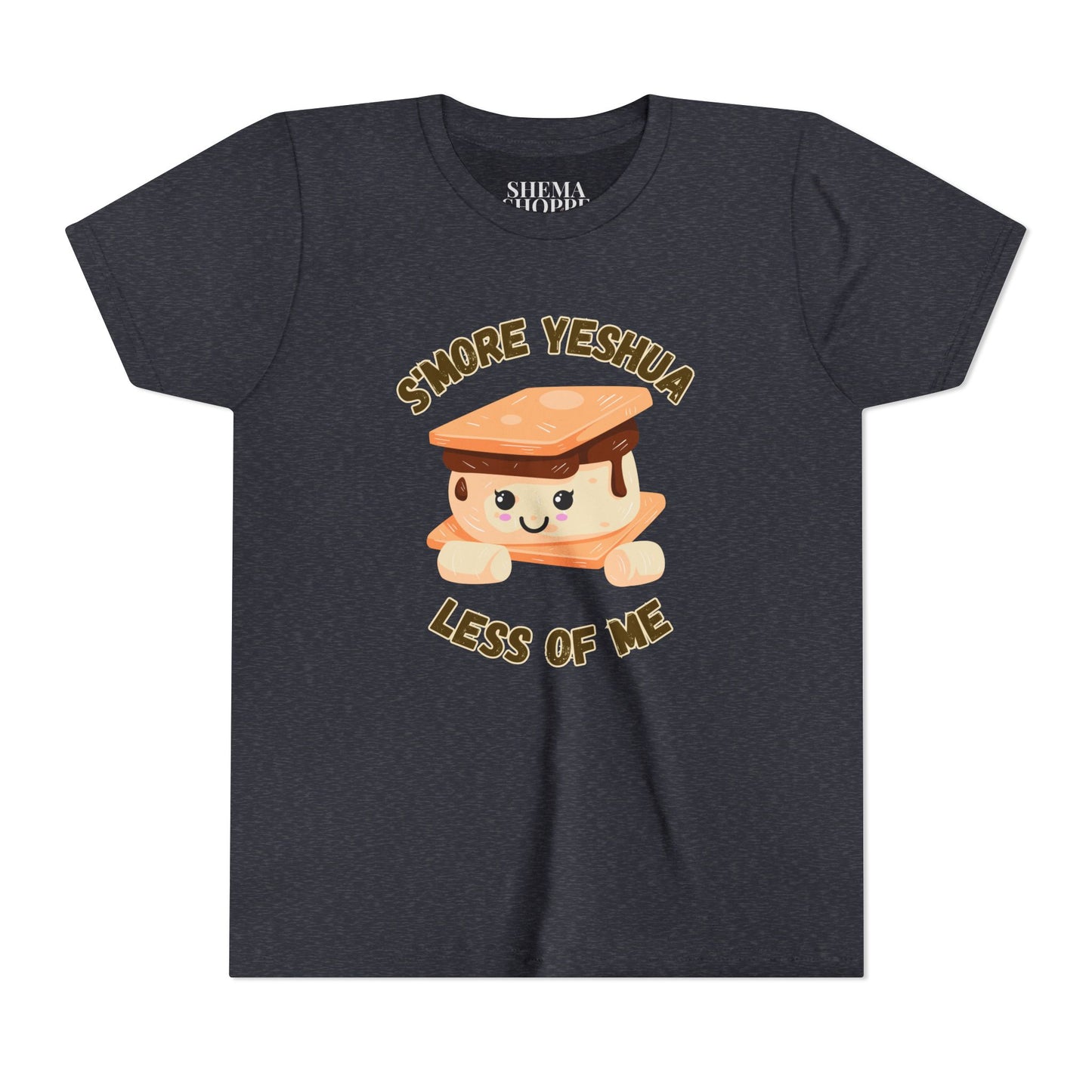 Youth T-Shirt - More Yeshua, Less of Me Shirt Cute S'mores for Sukkot