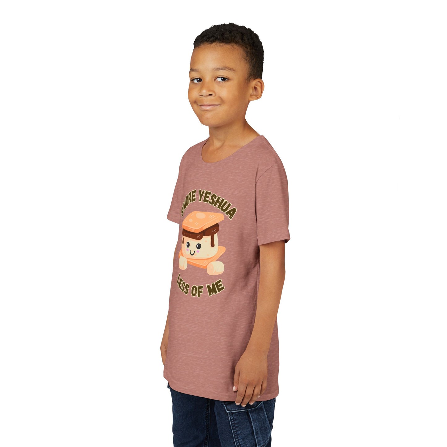 Youth T-Shirt - More Yeshua, Less of Me Shirt Cute S'mores for Sukkot