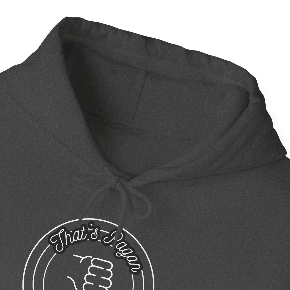 Thar's Pagan Thumbs Down Circle Hoodie — Retro Grunge Anti-Approval Graphic Sweatshirt