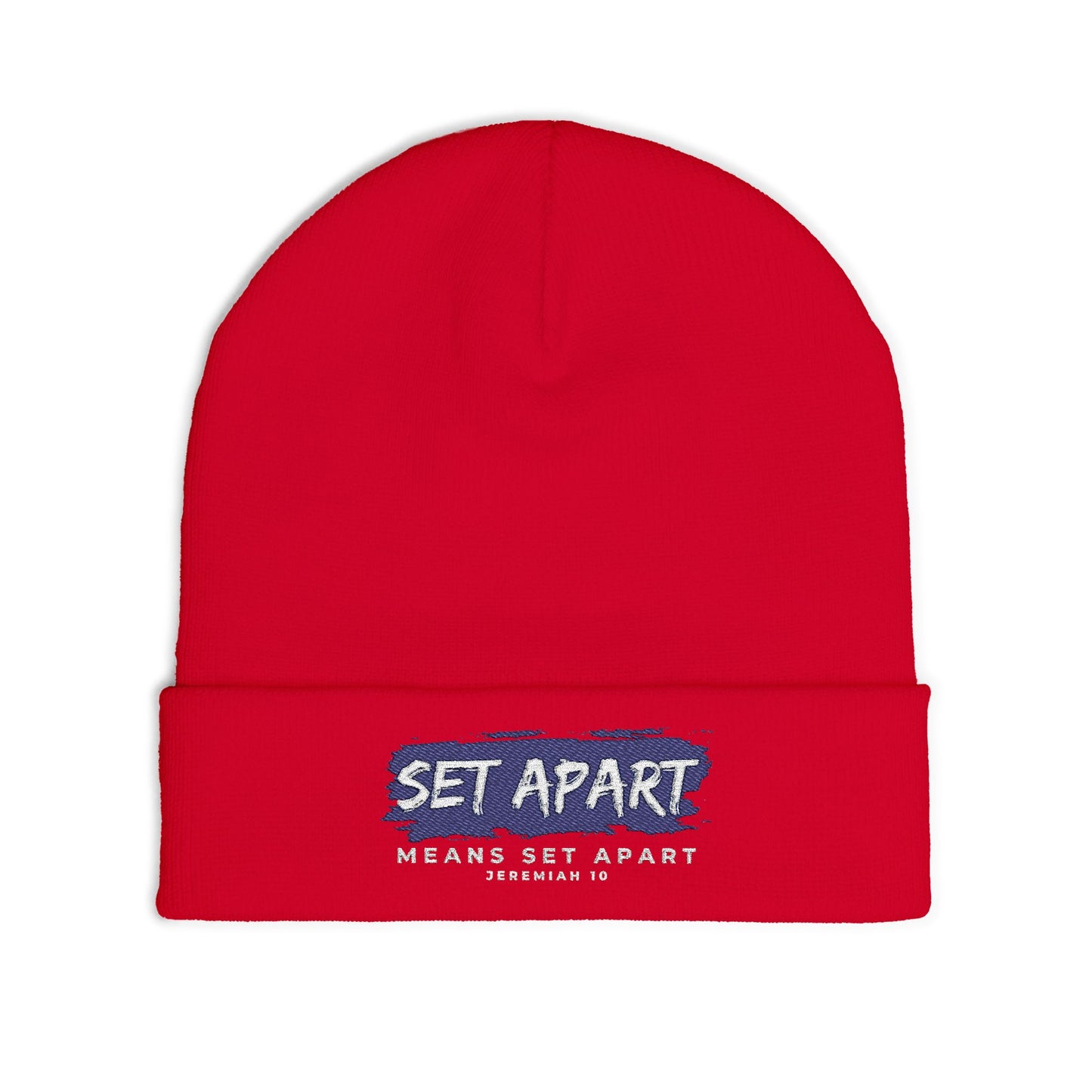 Embroidered Knit Beanie - Set Apart Jeremiah 10 Inspiration
