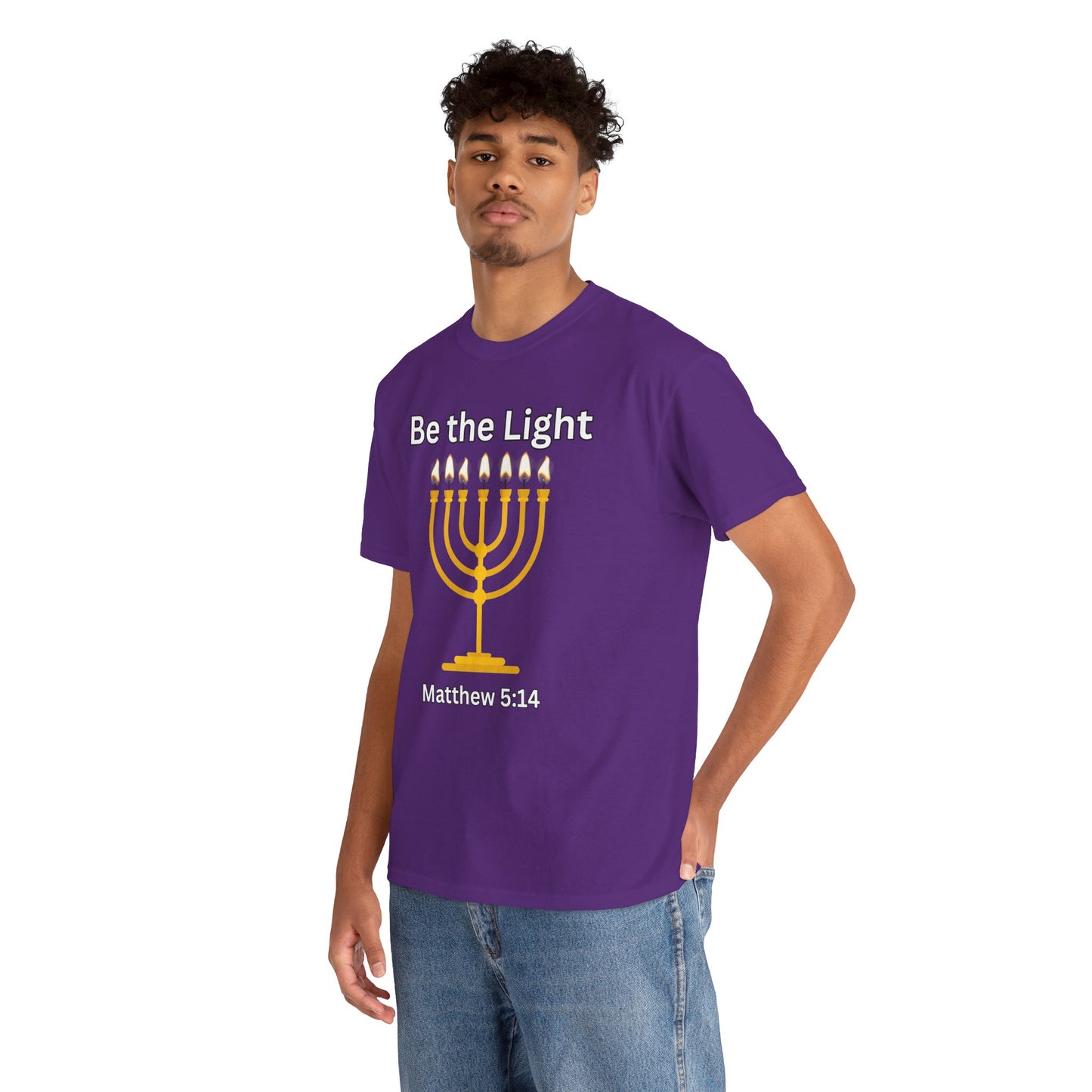 Be the Light Menorah: Unisex Heavy Cotton Tee Matthew 5:14