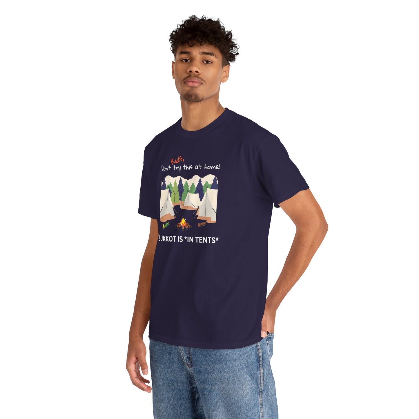 Kids, Don't Try This At Home Sukkot Shirt (dark colors)