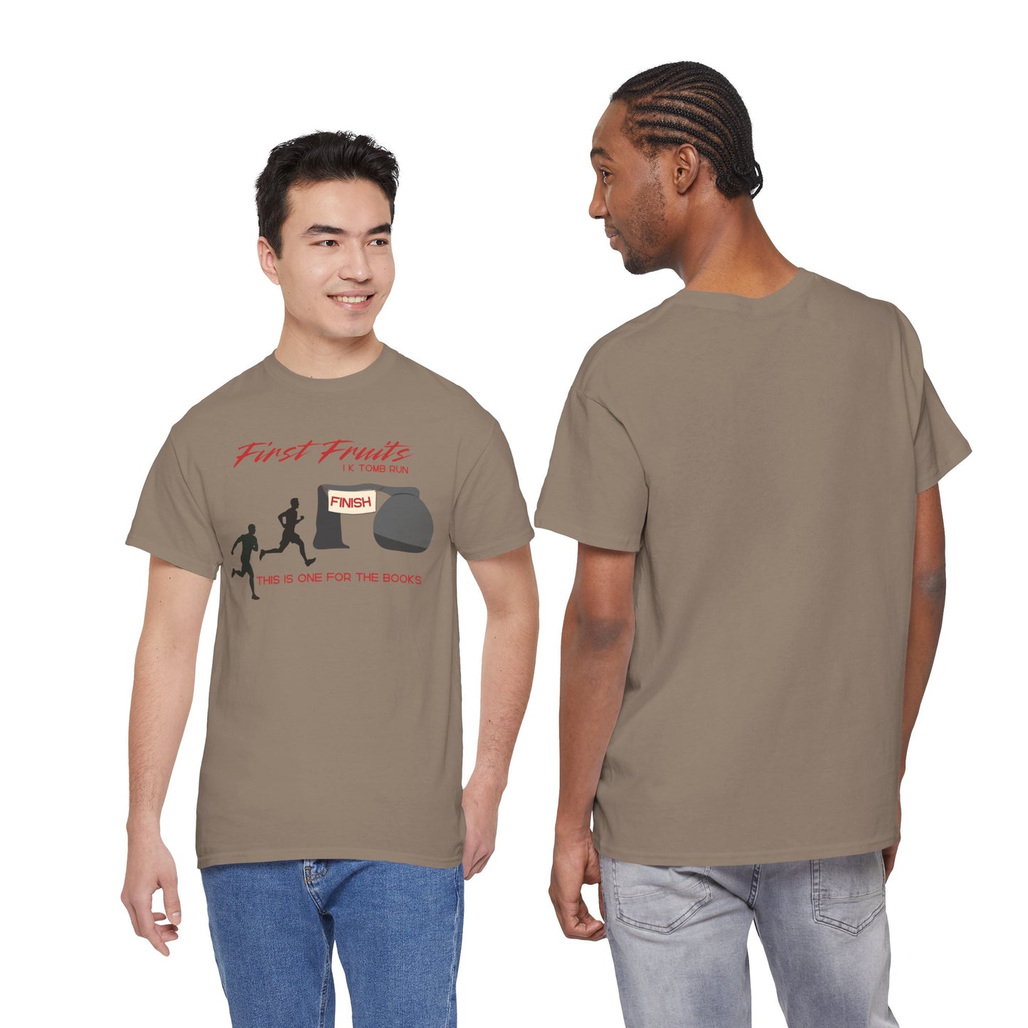 First Fruits 1k Tomb Run Unisex Tee - Funny Biblical Design