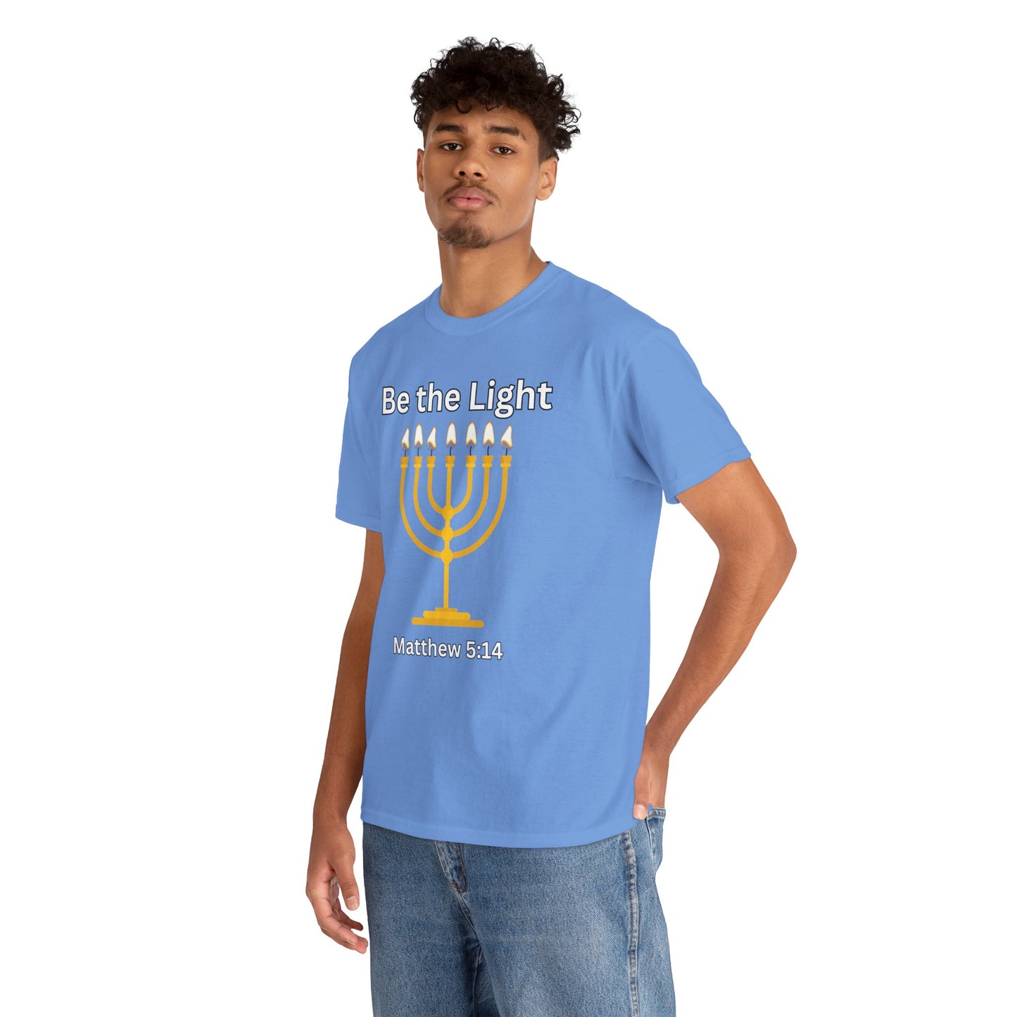 Be the Light Menorah: Unisex Heavy Cotton Tee Matthew 5:14