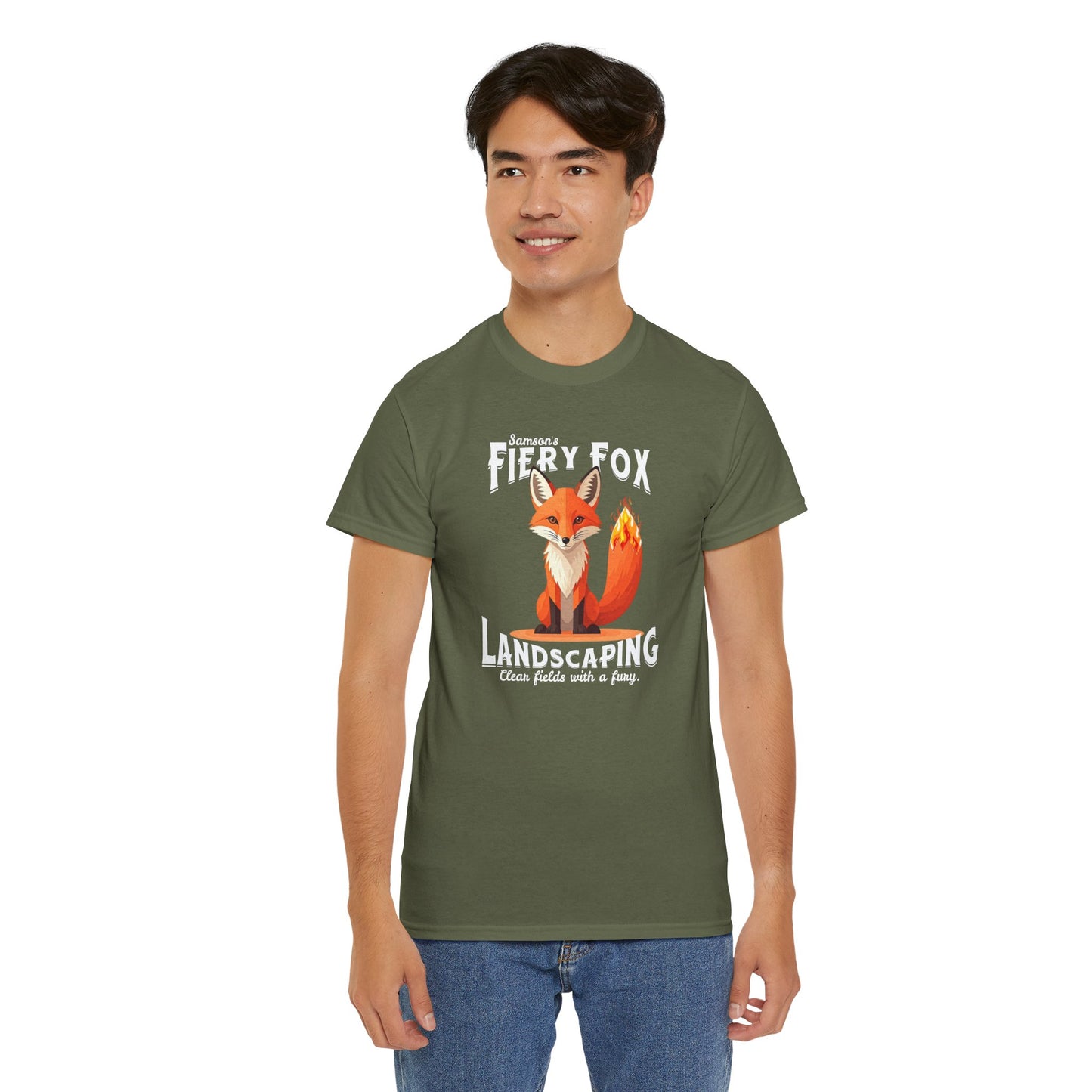 Fiery Fox Landscaping Unisex Heavy Cotton Tee - dark shades
