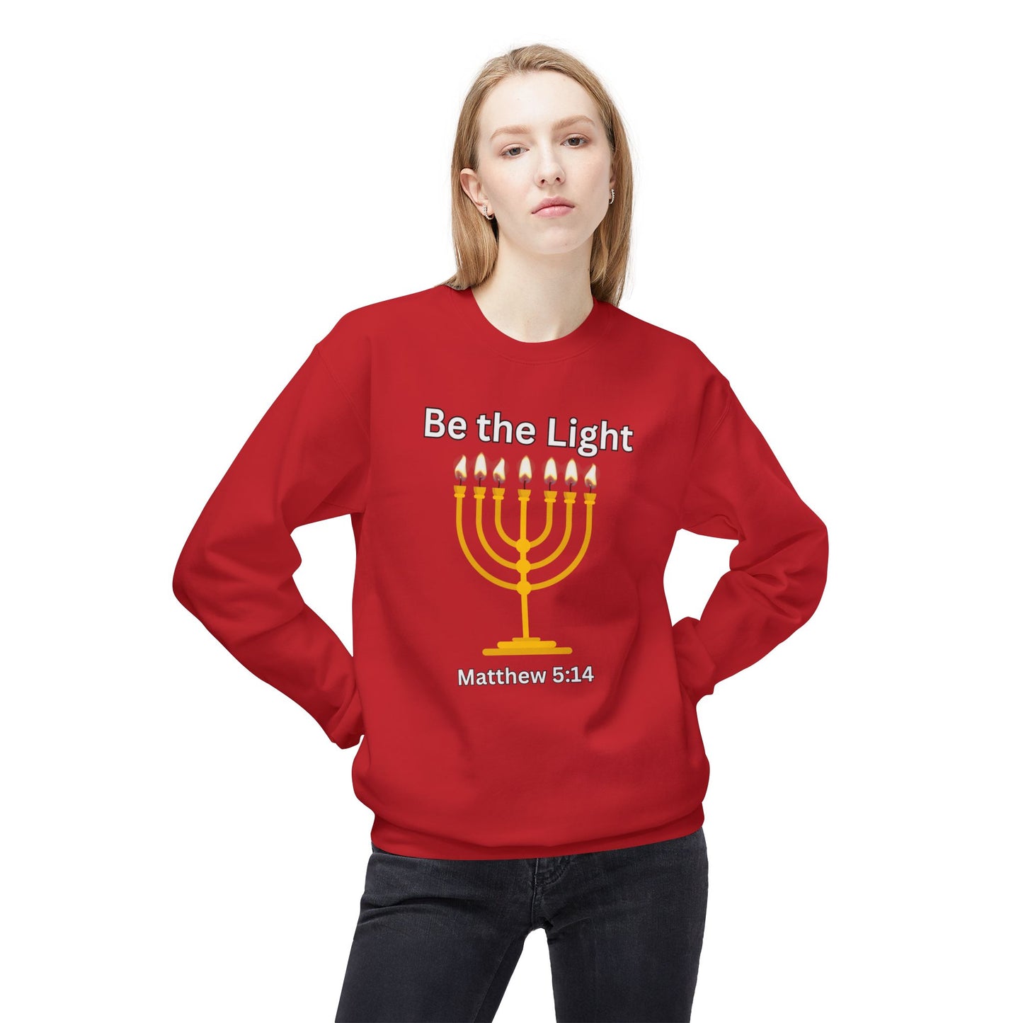 Be The Light Unisex Midweight Softstyle Fleece Crewneck Sweatshirt