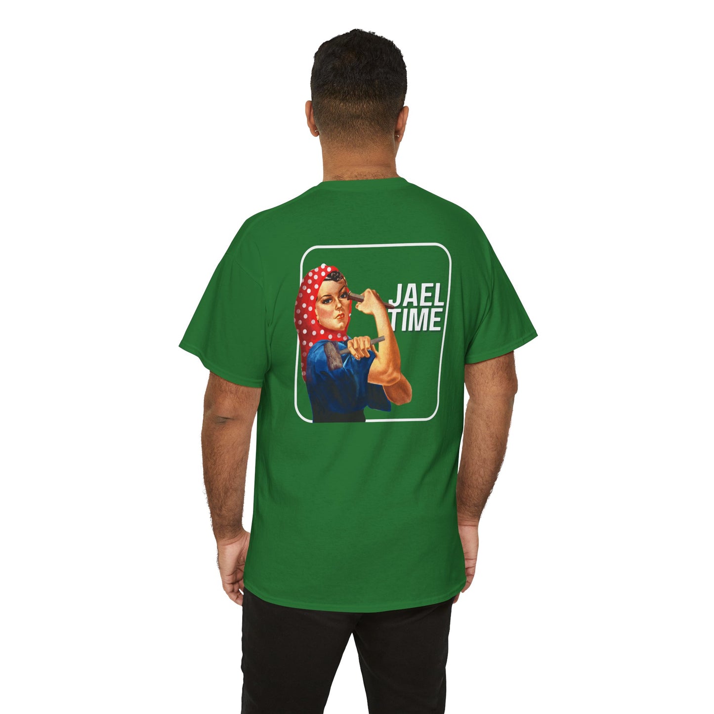 'Jael Time' Humorous Bible Story T-Shirt with Tent Peg and Hammer Design Cotton Tee