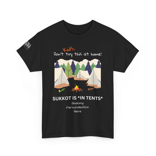 Personalized Kids, Don't Try This At Home Sukkot Shirt, dark colors