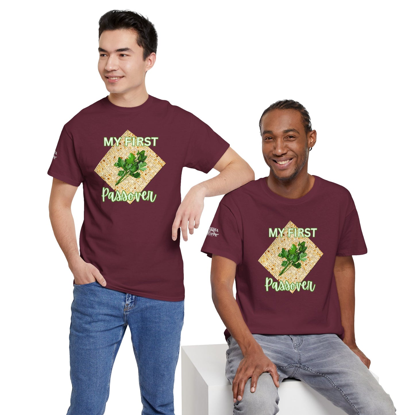 Adults My First Passover T‑Shirt — Seder Matzo & Parsley Pesach Tee