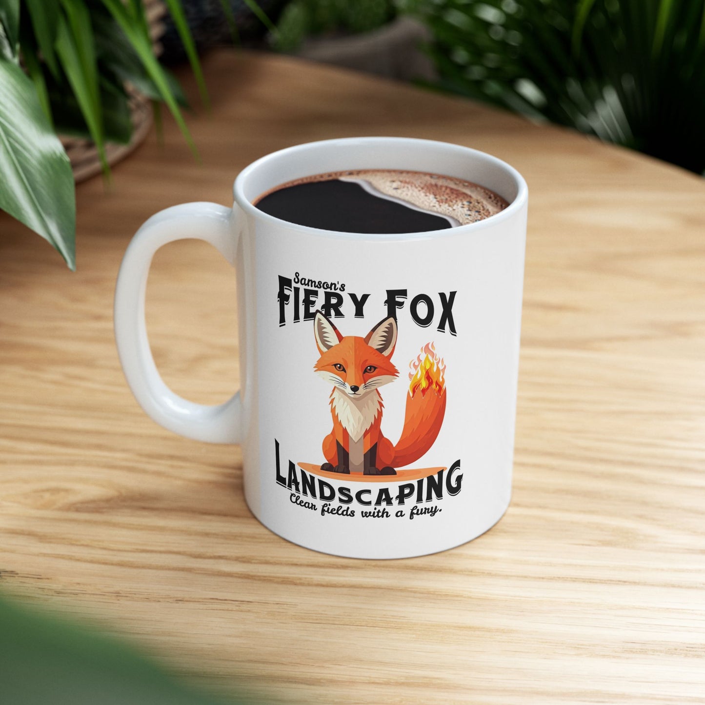 Mug - Fiery Fox Landscaping Samson Bible Funny Ceramic Mug (11oz, 15oz)