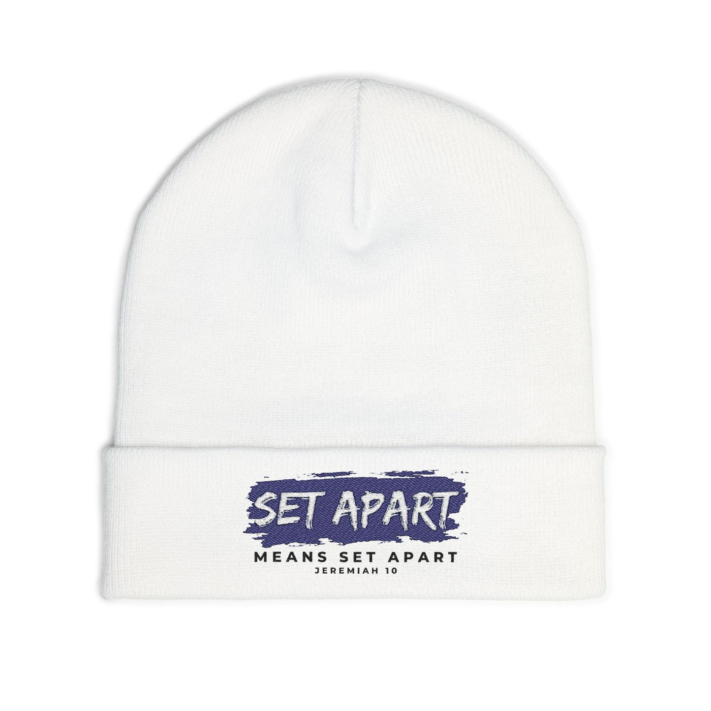 Embroidered Knit Beanie – "Set Apart"