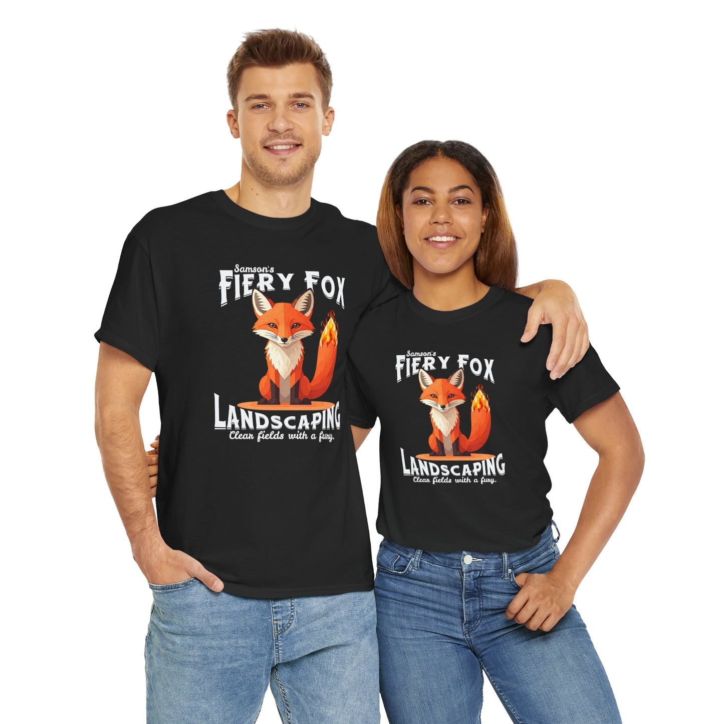 Fiery Fox Landscaping Unisex Heavy Cotton Tee - dark shades
