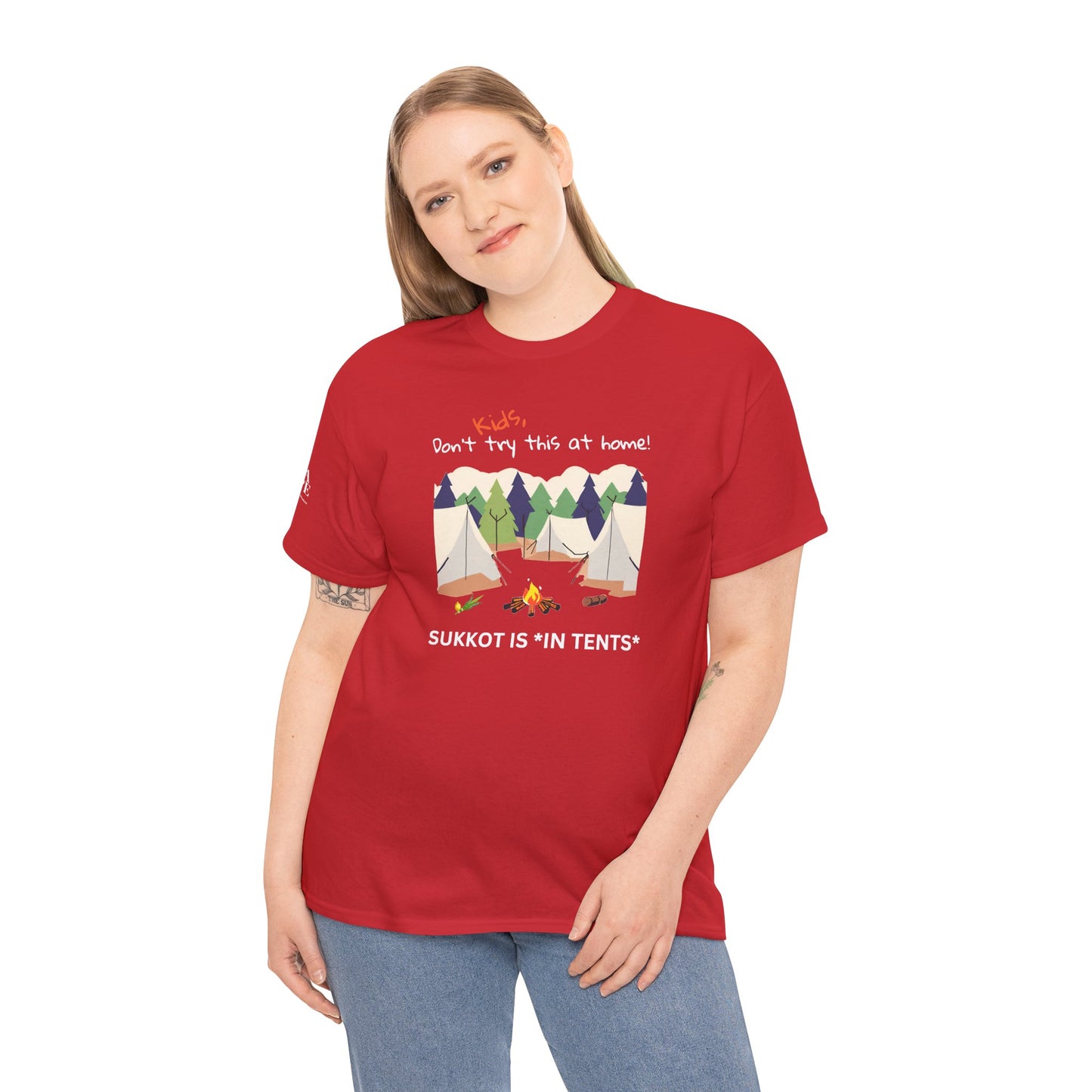 Kids, Don't Try This At Home Sukkot Shirt (dark colors)